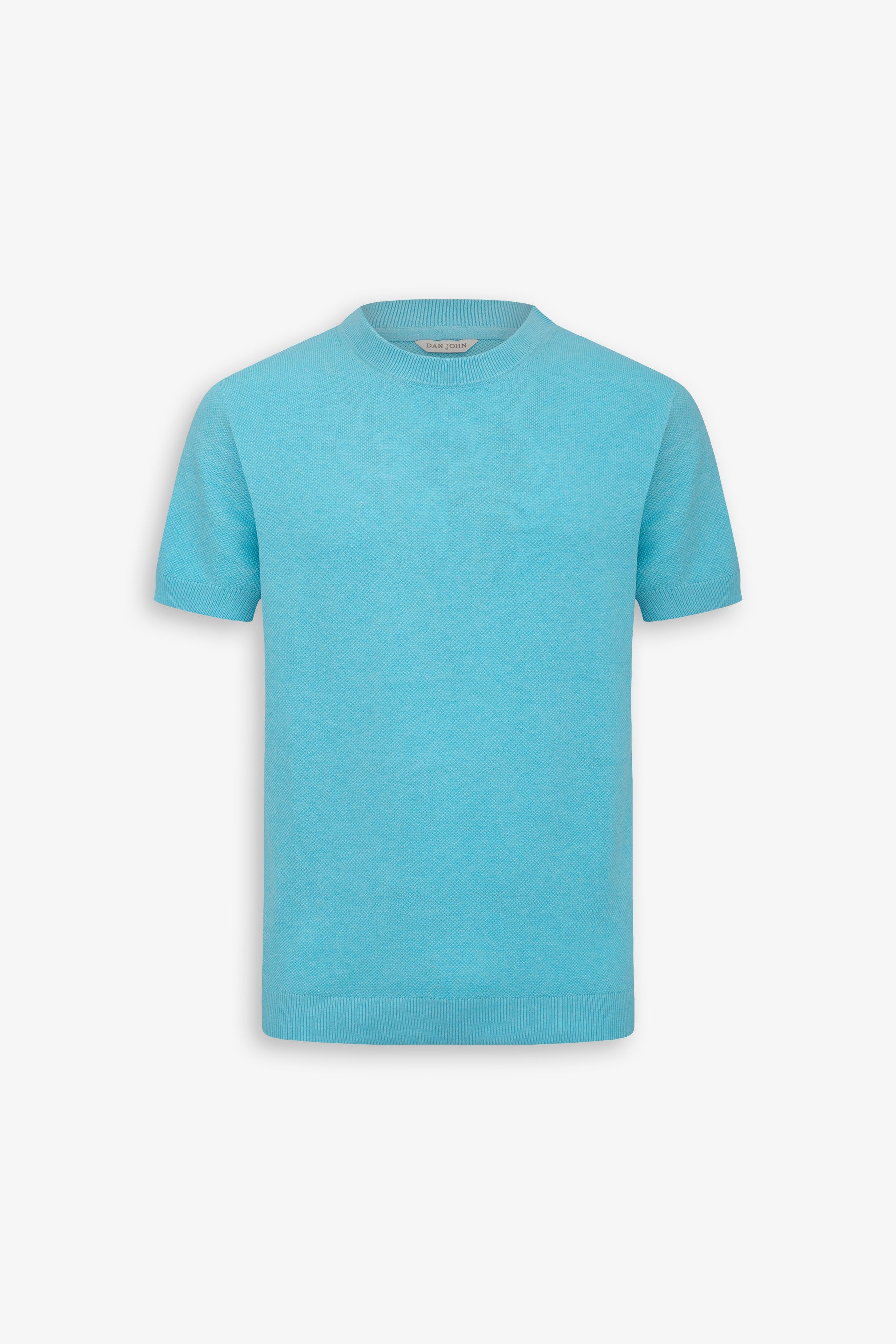 T-shirt in maglia armaturata turchese-Dan John