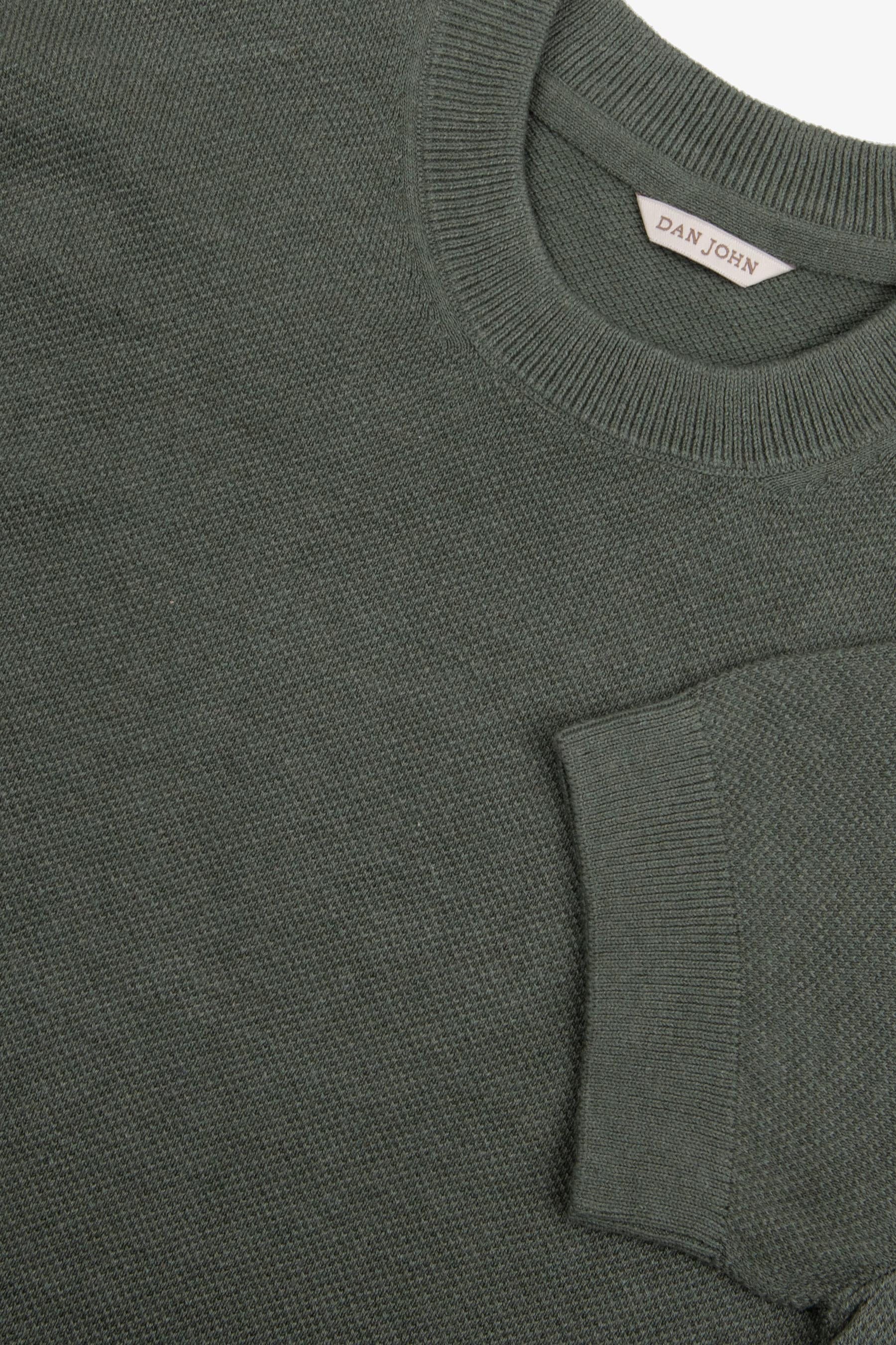 T-shirt in maglia armaturata verde-Dan John