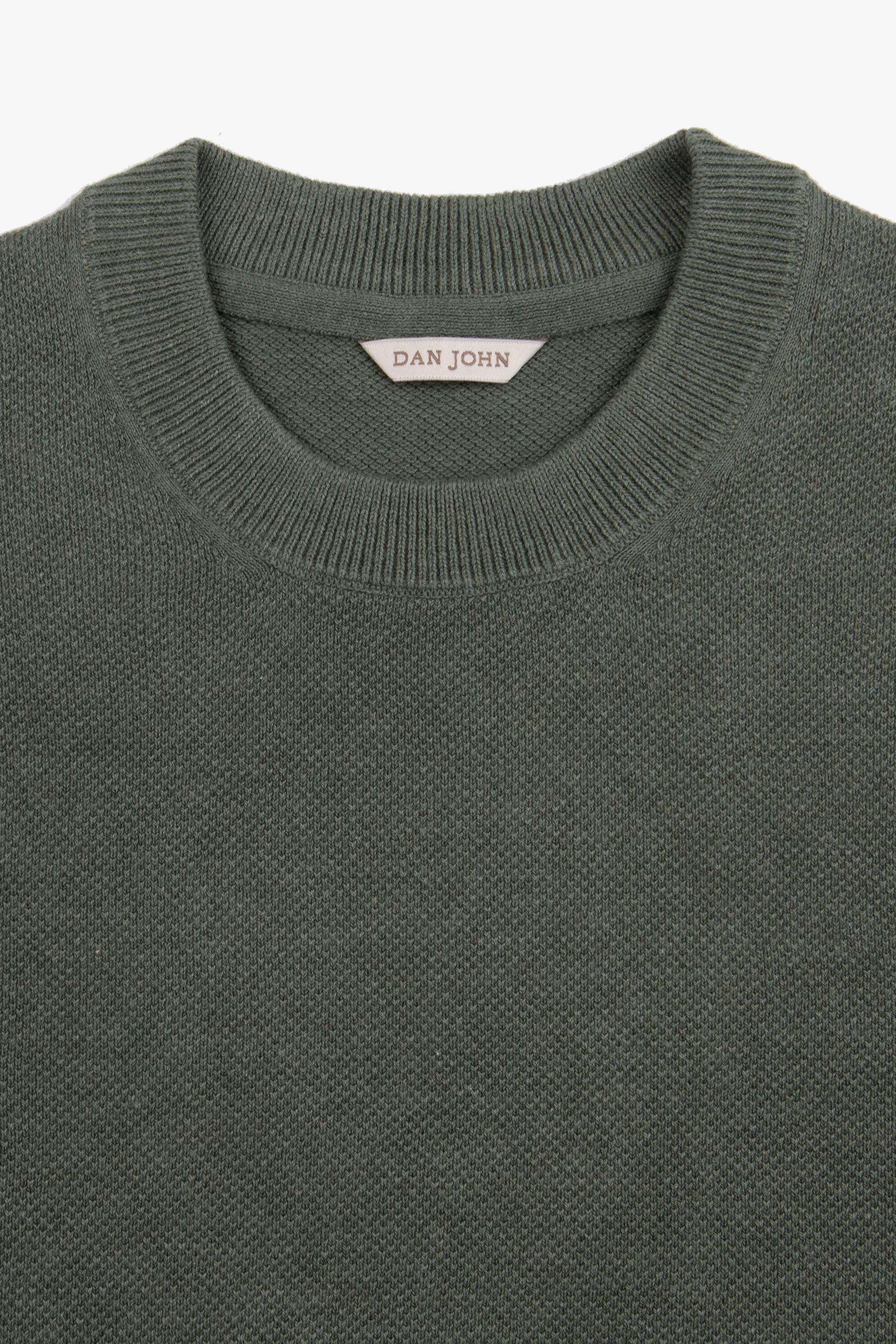 T-shirt in maglia armaturata verde-Dan John