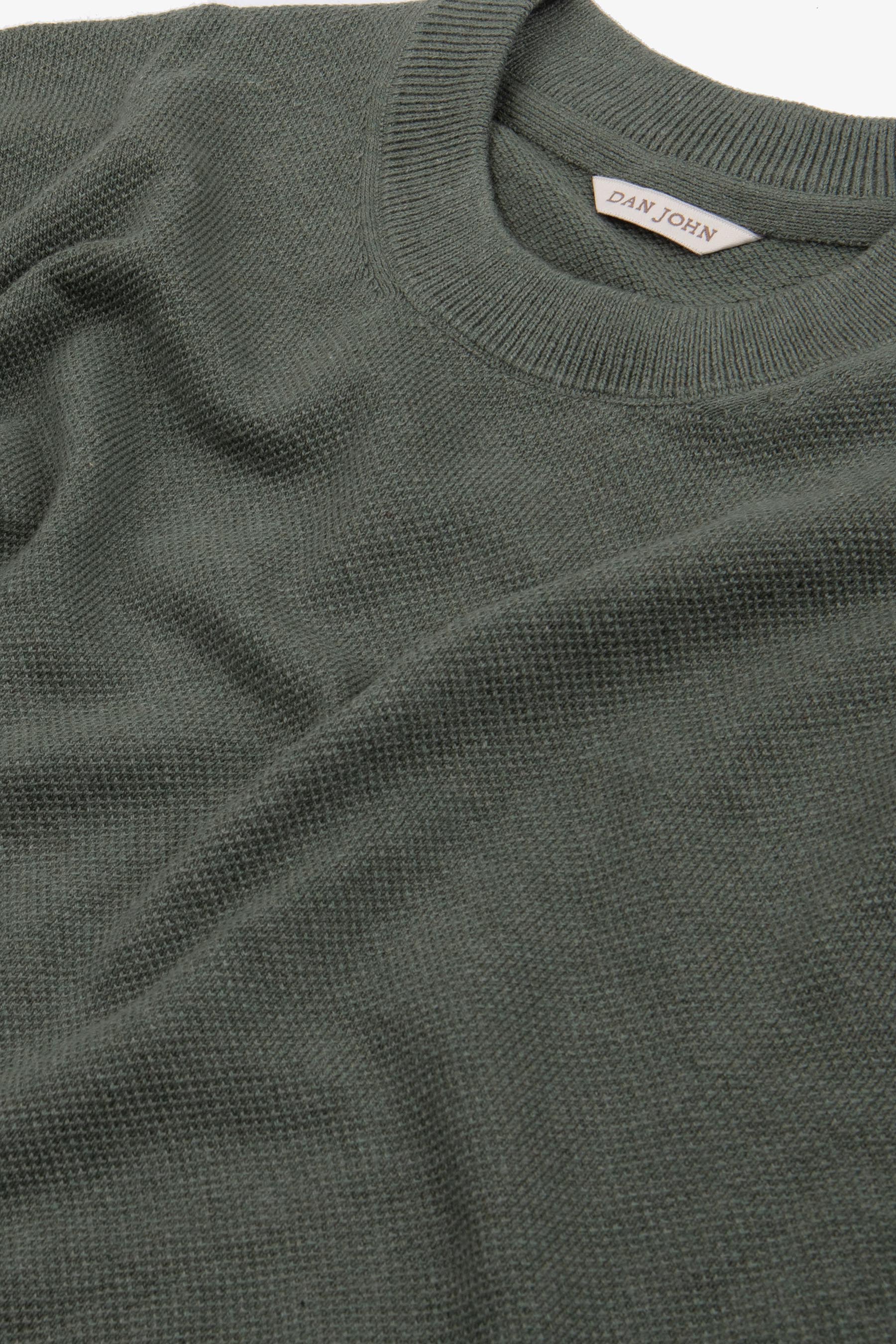 T-shirt in maglia armaturata verde-Dan John