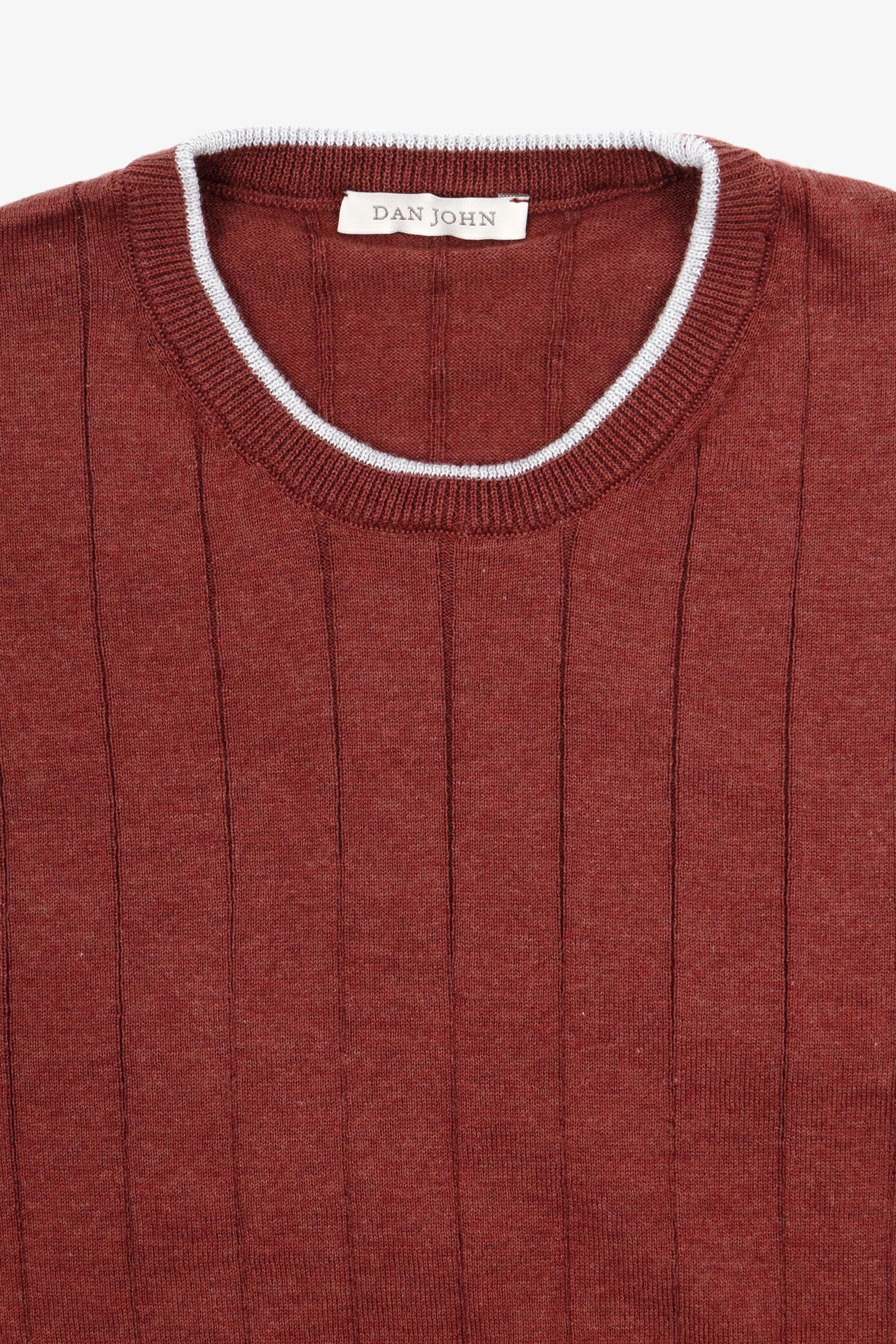 T-shirt in maglia costa piatta mattone-Dan John