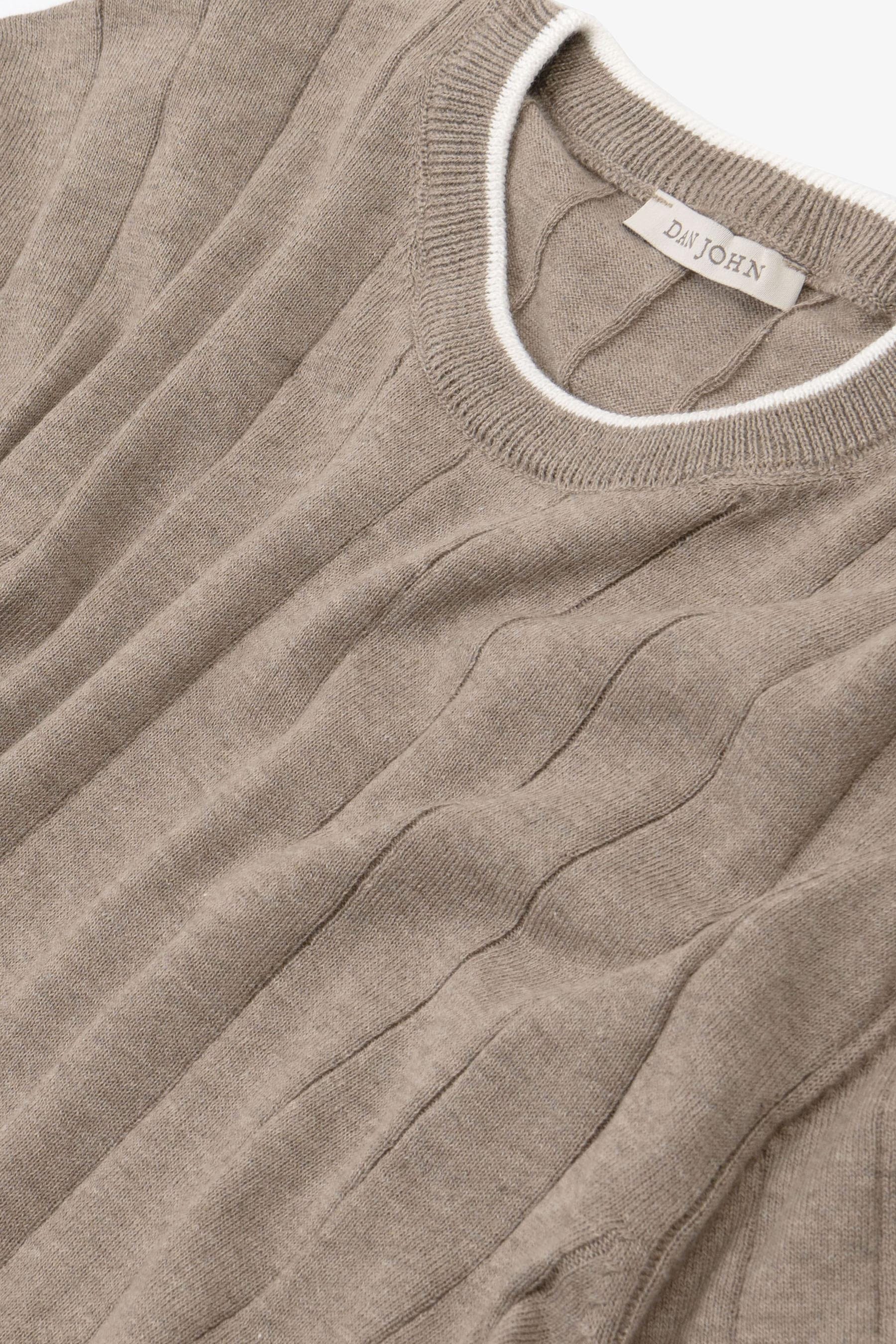 T-shirt in maglia costa piatta tortora-Dan John