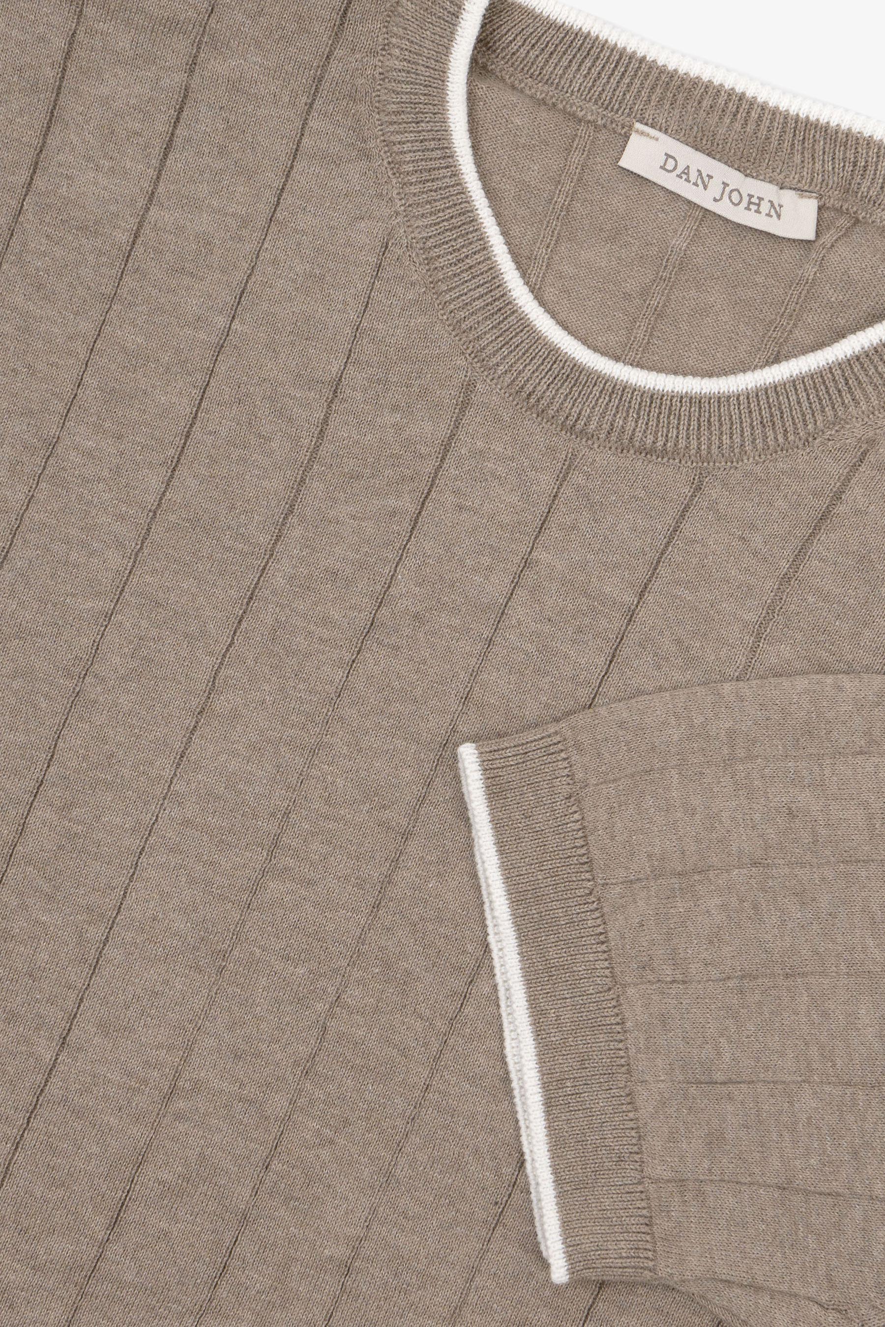 T-shirt in maglia costa piatta tortora-Dan John
