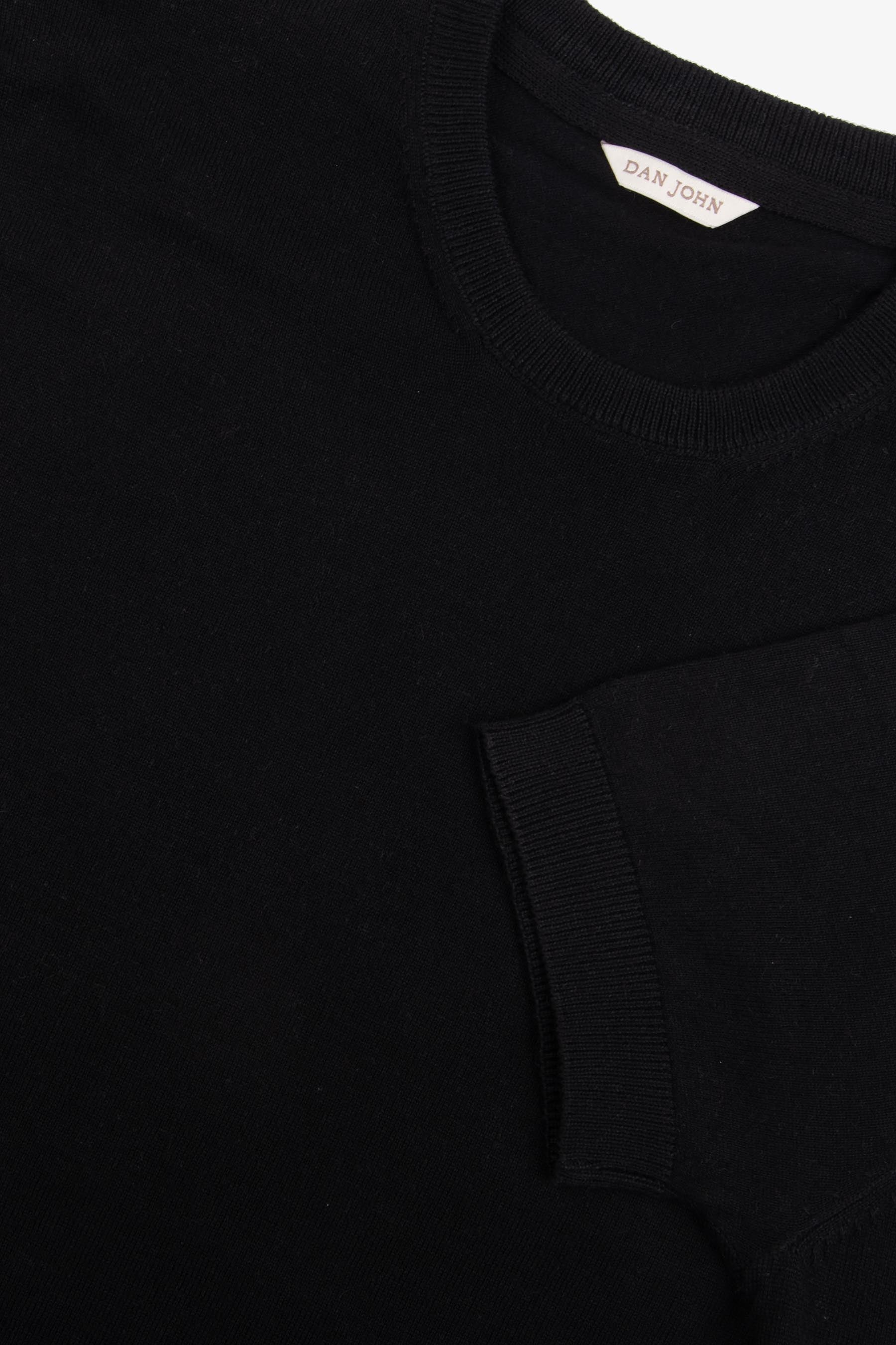 T-shirt in maglia melange nero-Dan John