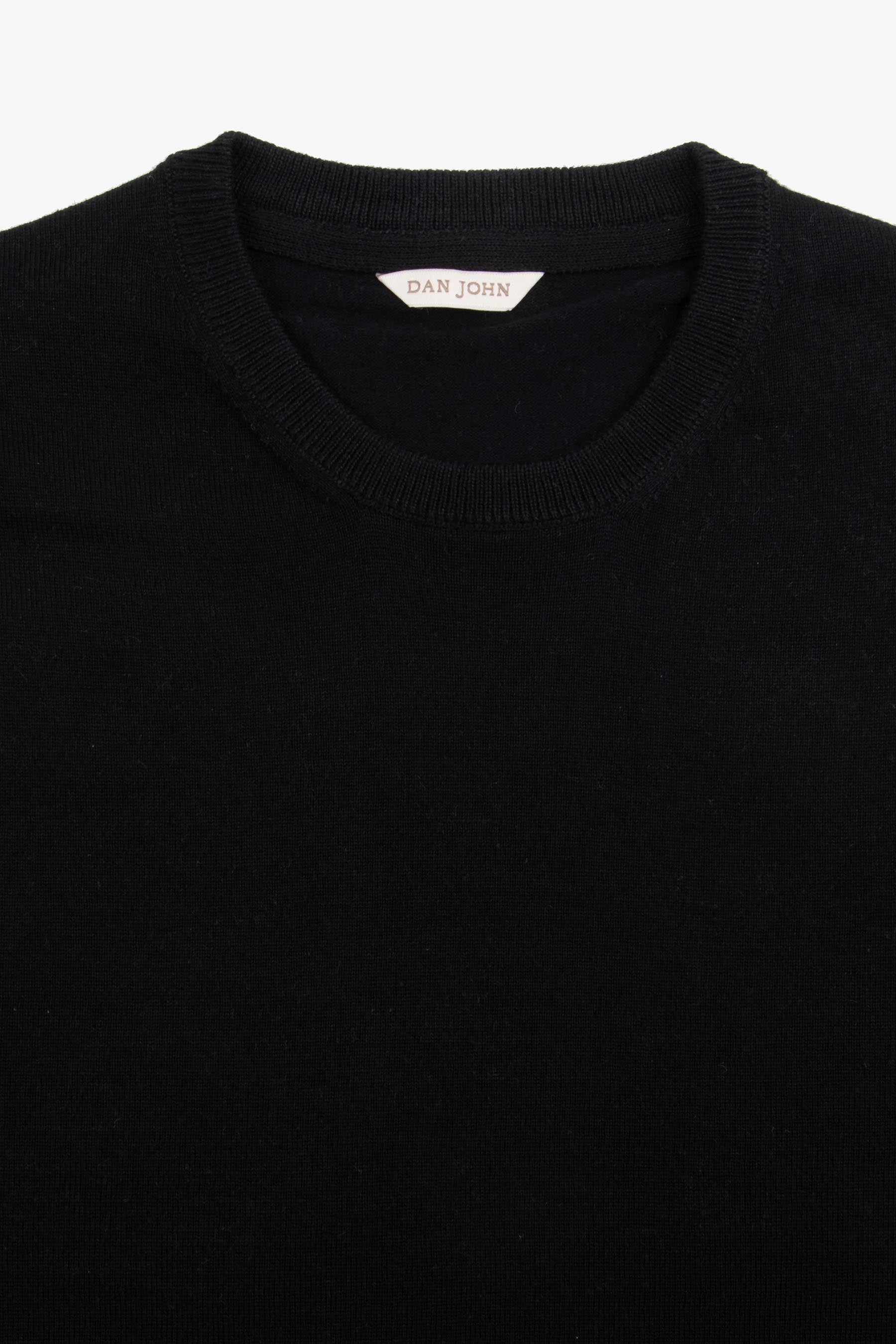 T-shirt in maglia melange nero-Dan John