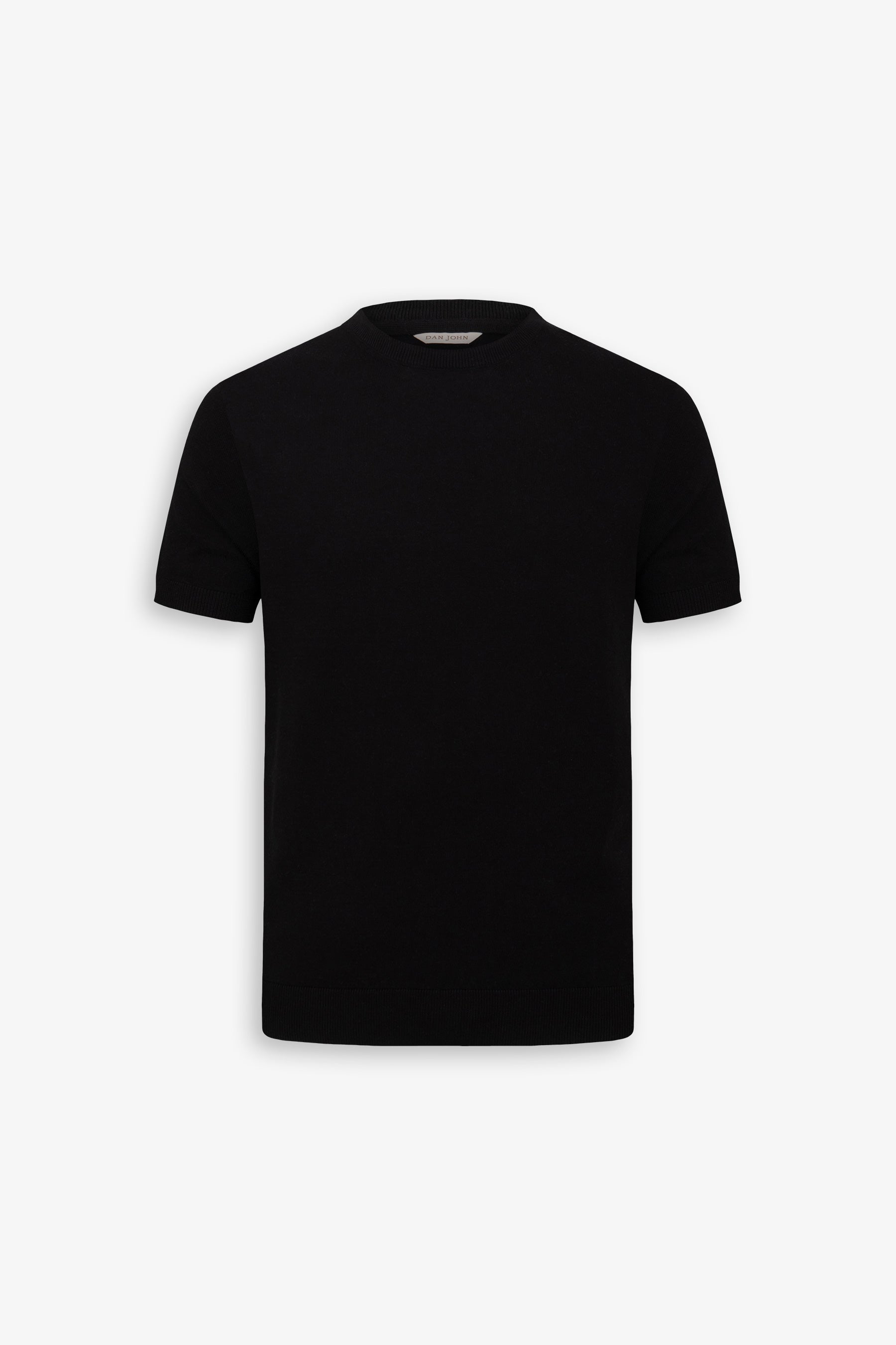 T-shirt in maglia melange nero-Dan John