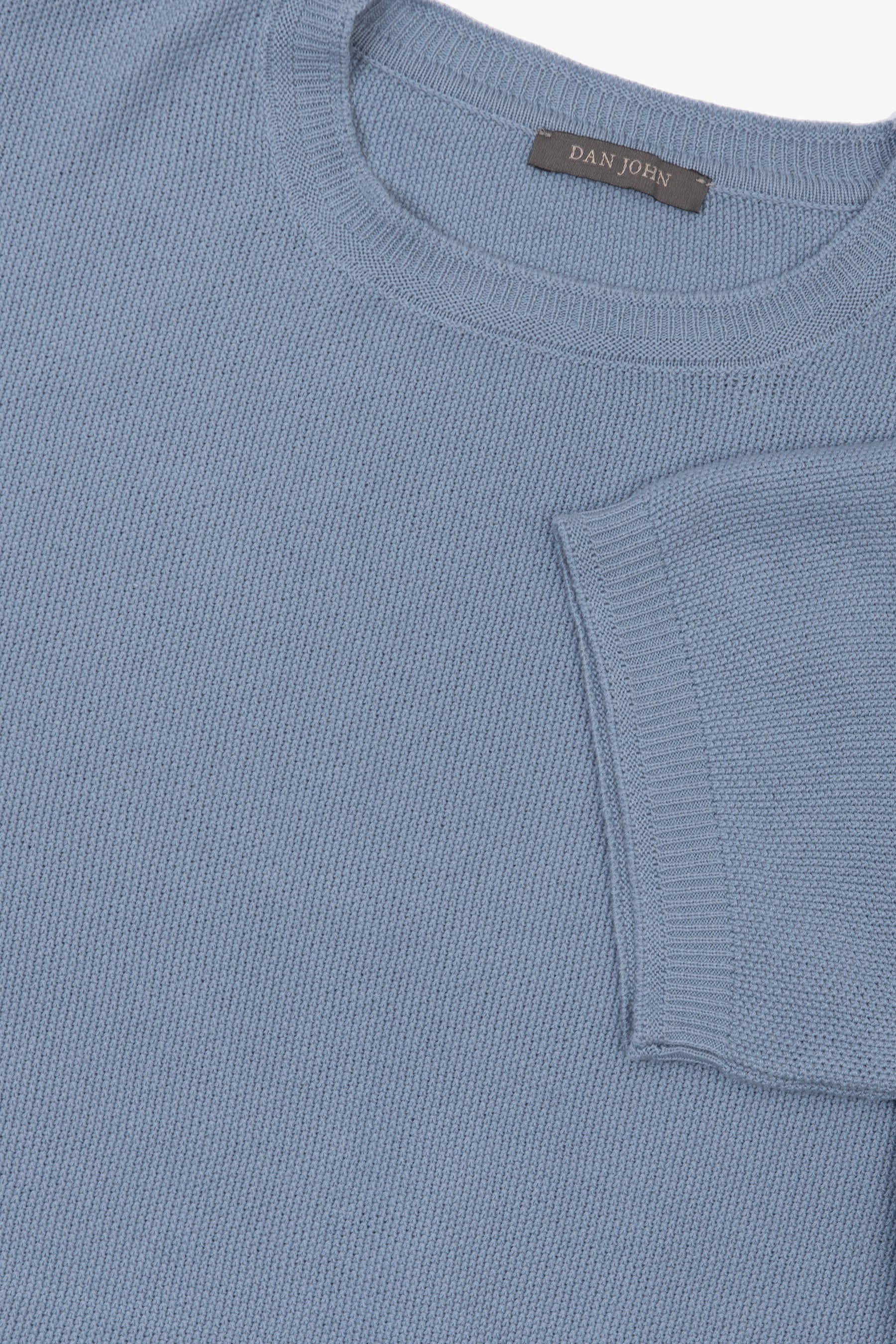 T-shirt in maglia nido d'ape celeste-Dan John