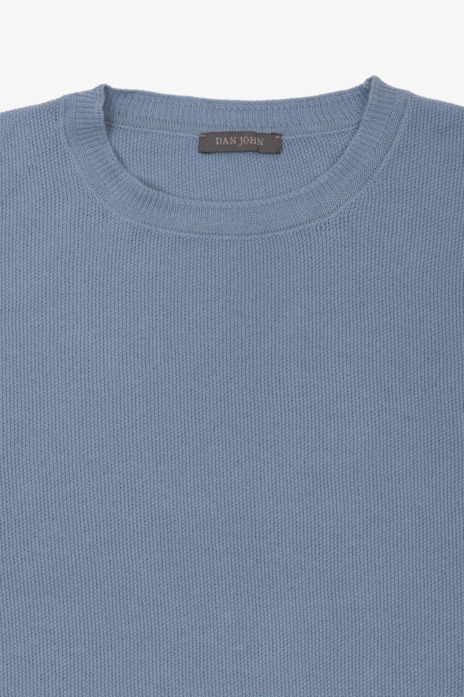 T-shirt in maglia nido d'ape celeste-Dan John