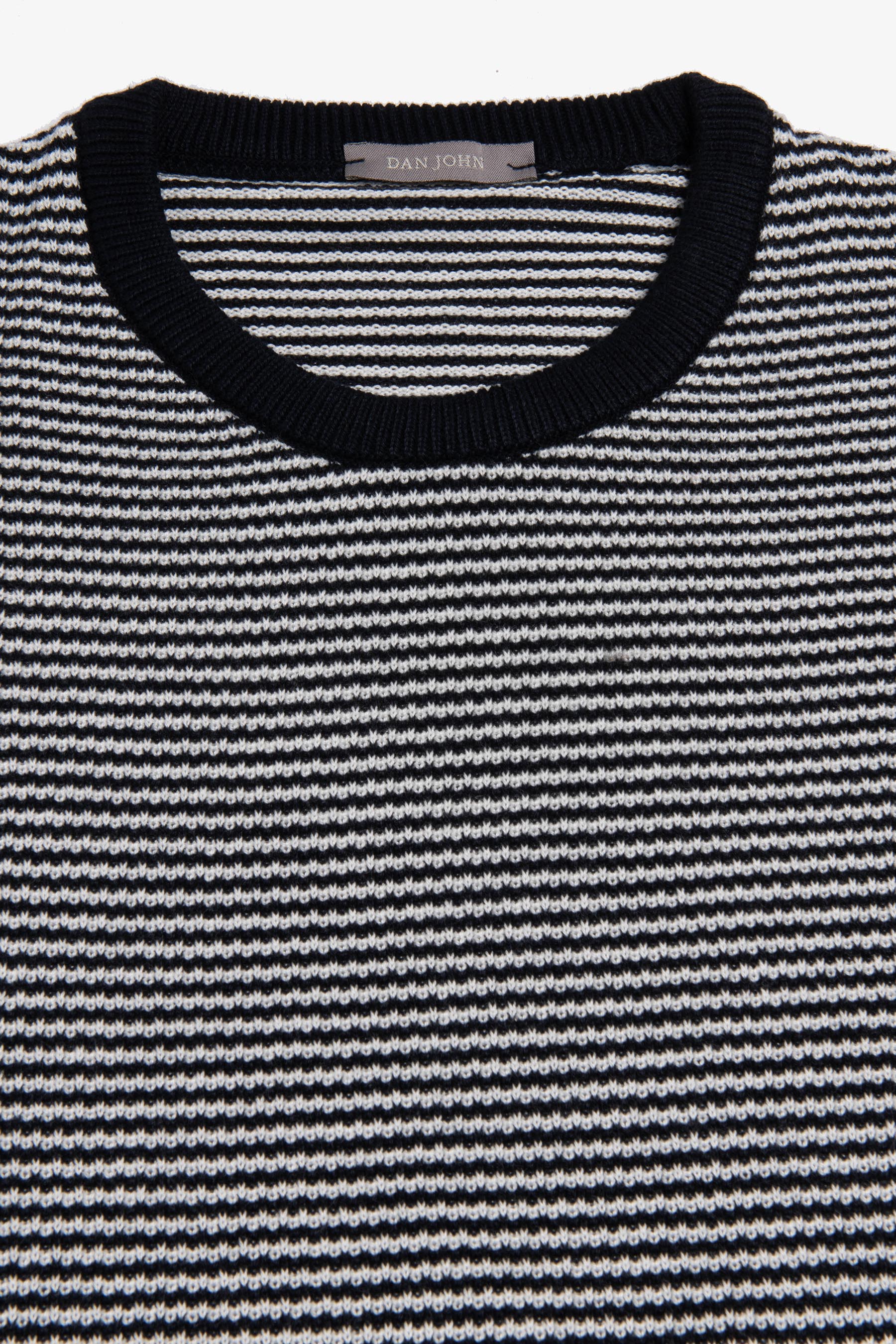 T-shirt in maglia rigata blu-Dan John