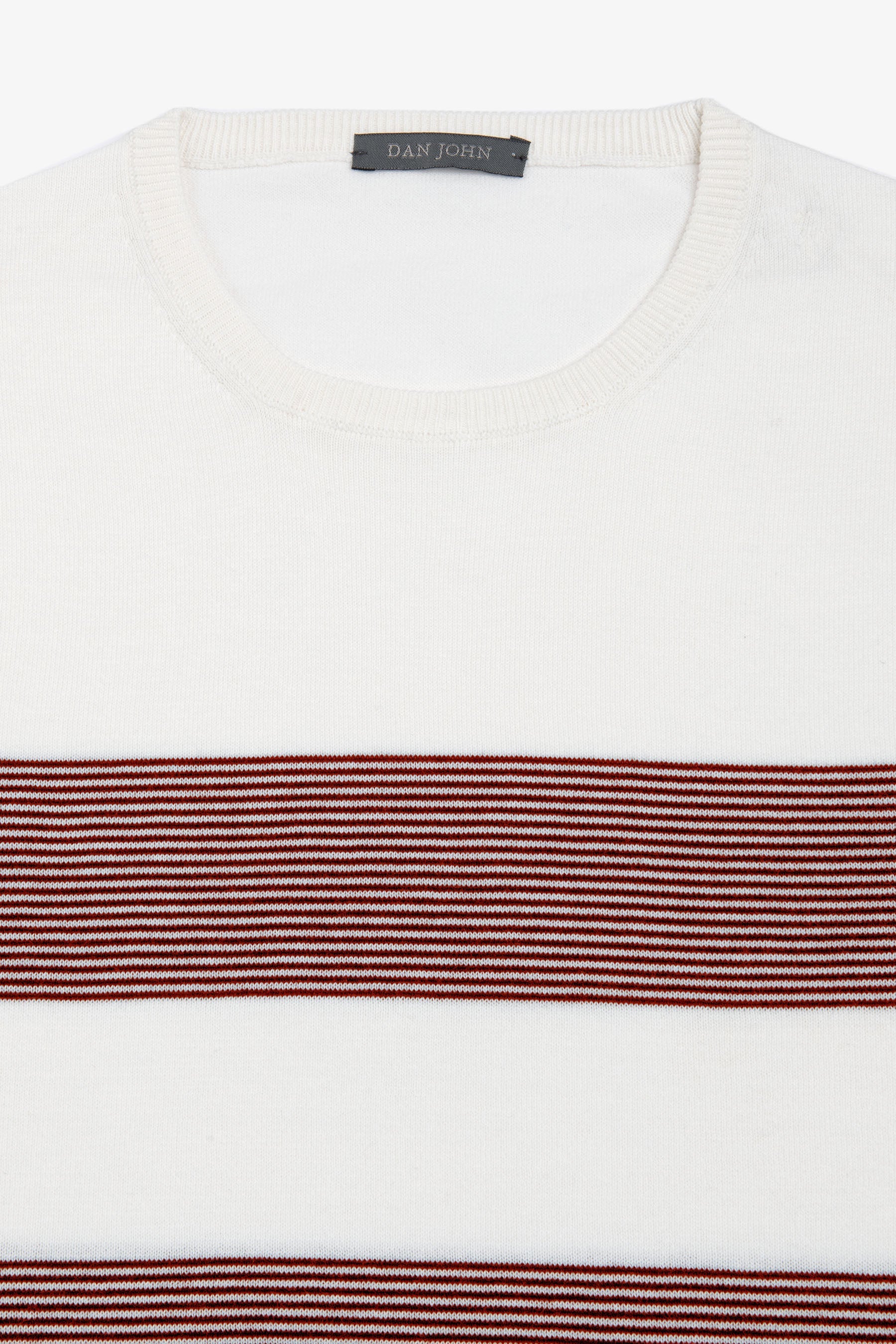 T-shirt in maglia righe piazzate melanzana-Dan John