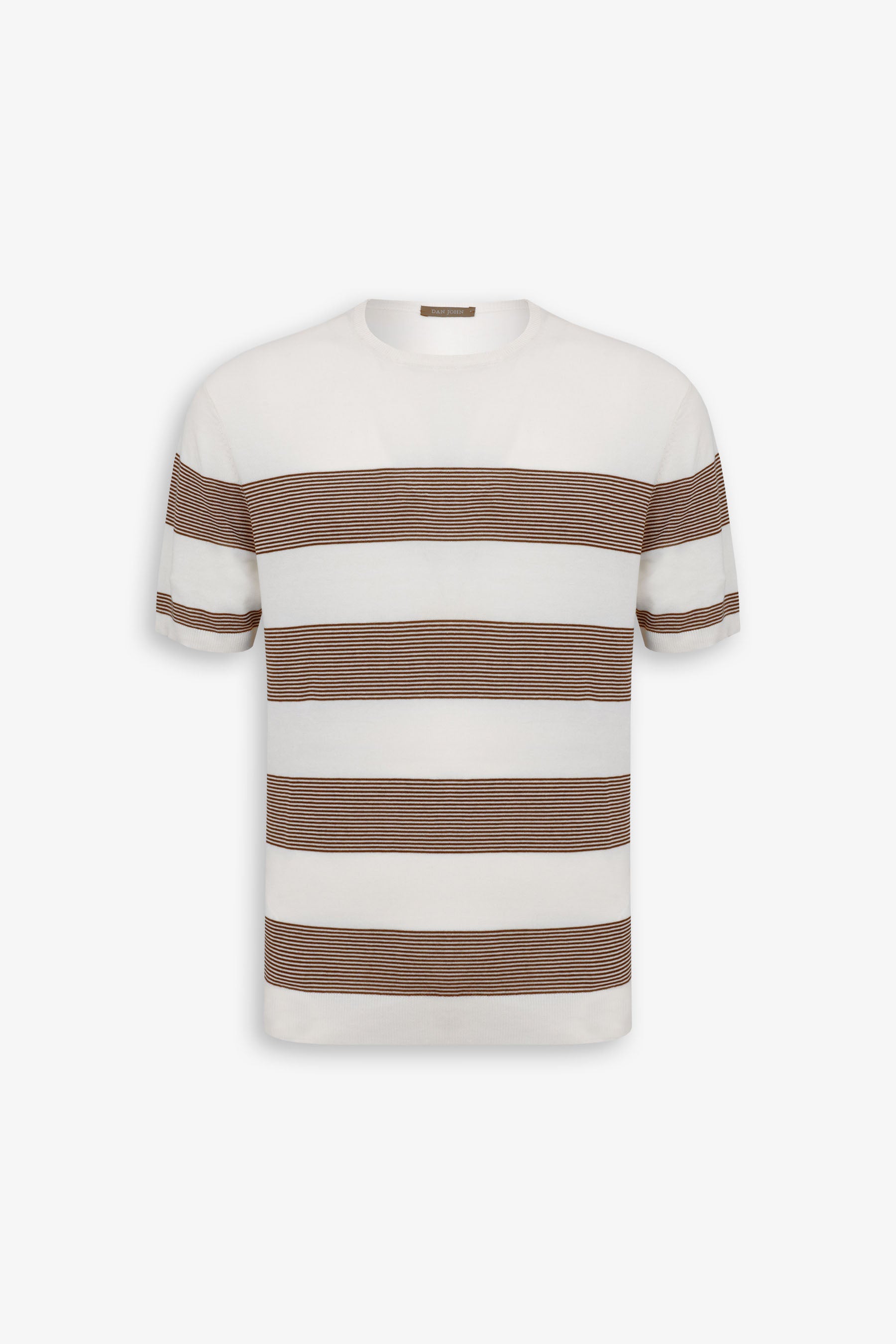 T-shirt in maglia righe piazzate terra-Dan John