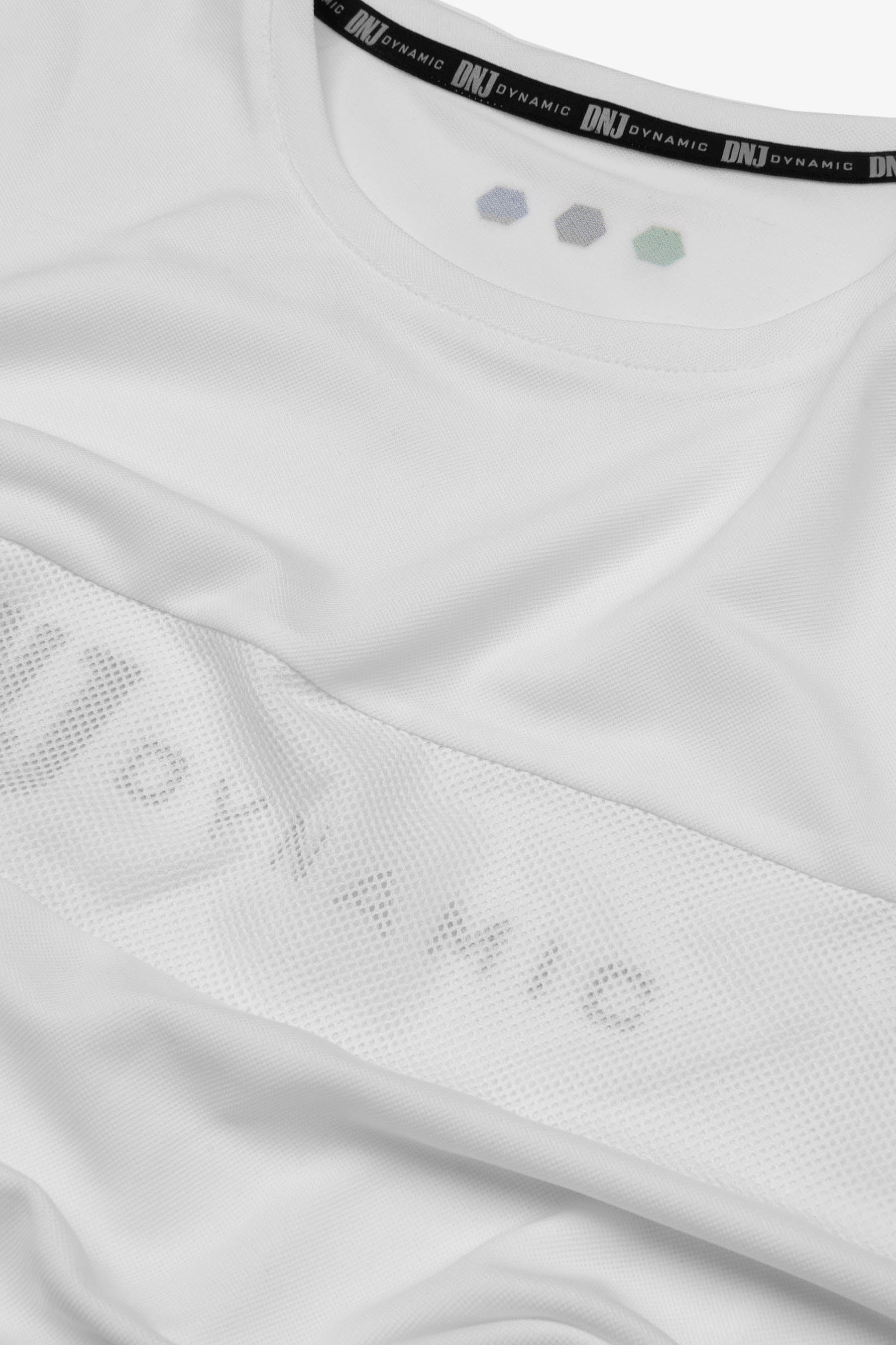 T-shirt inserto rete con logo bianca DNJ-Dan John