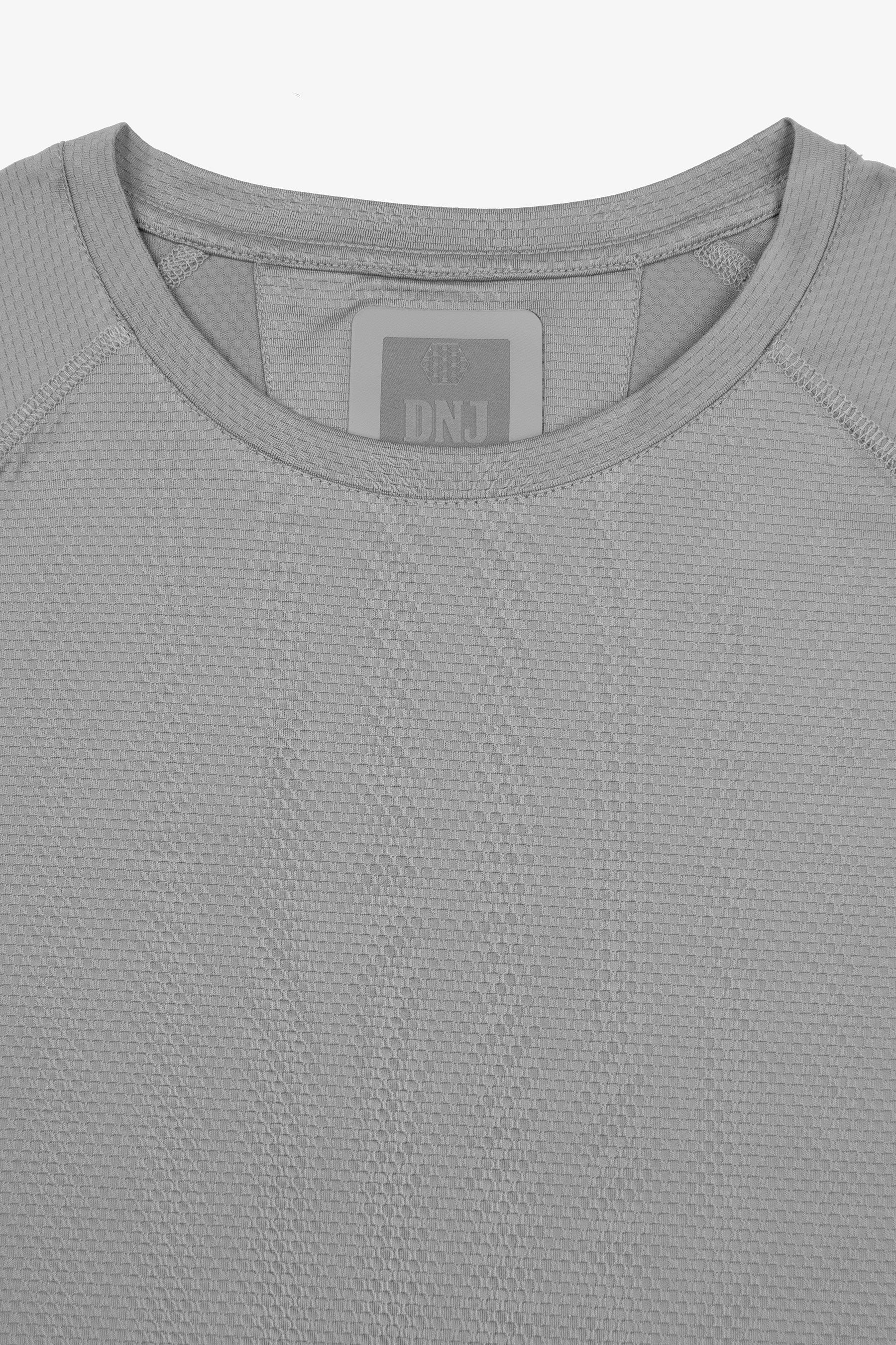 T-shirt micro scacchi DNJ grigio-Dan John