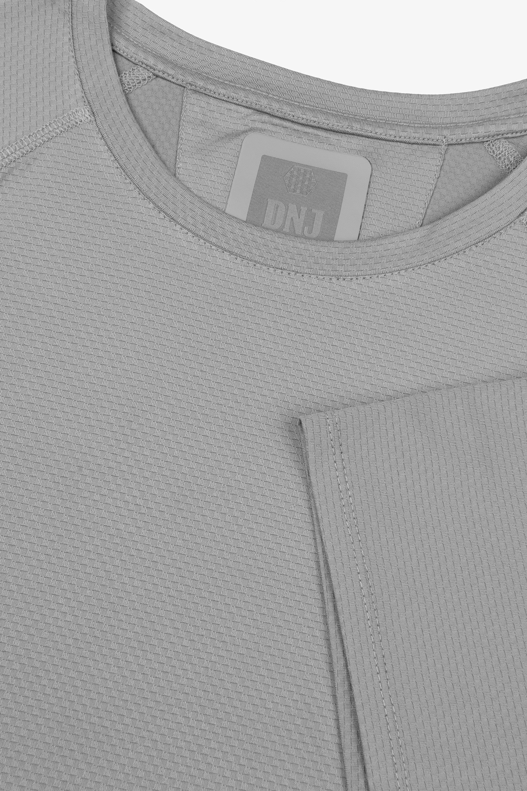 T-shirt micro scacchi DNJ grigio-Dan John