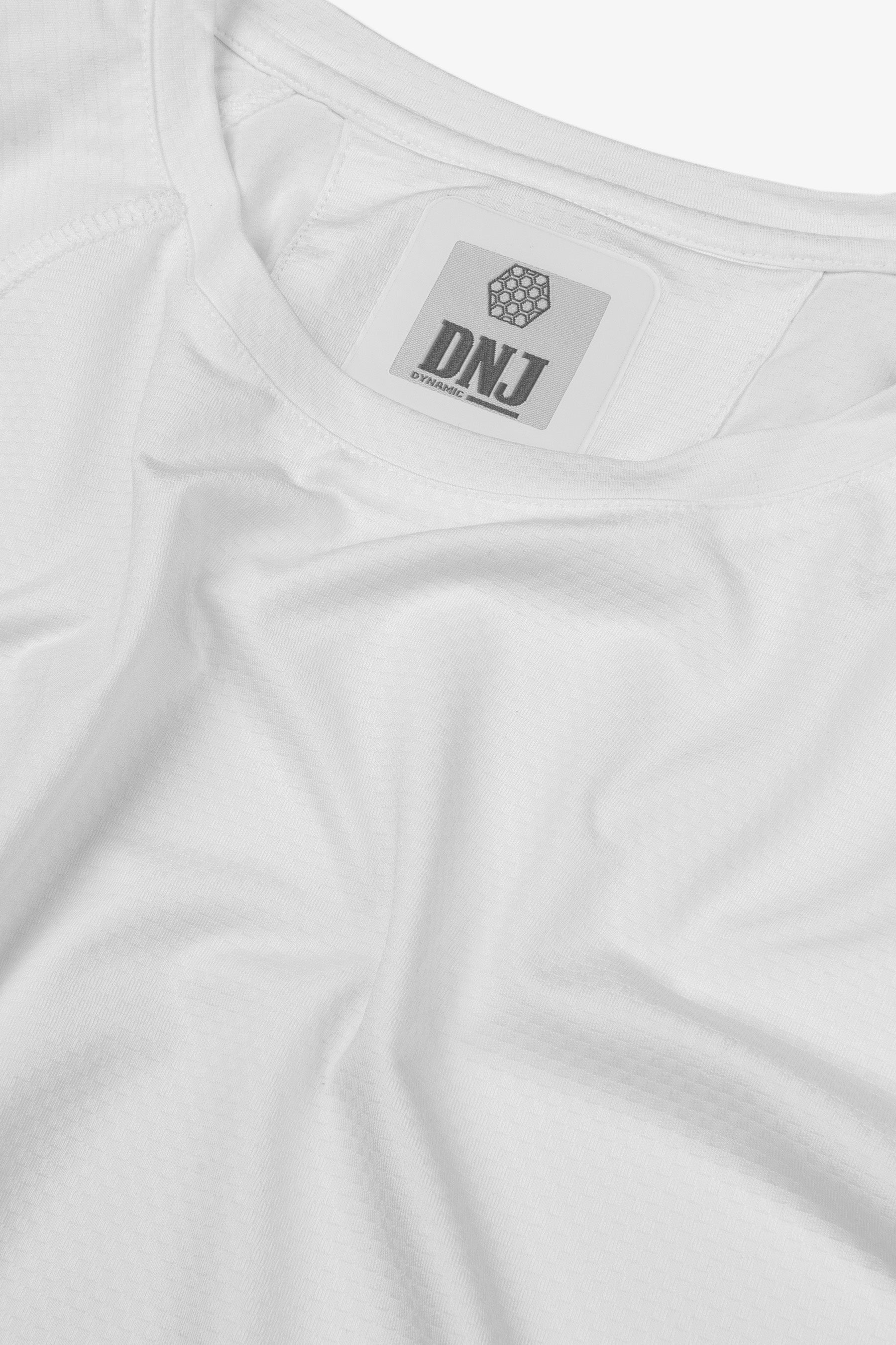 T-shirt micro scacchi DNJ panna-Dan John