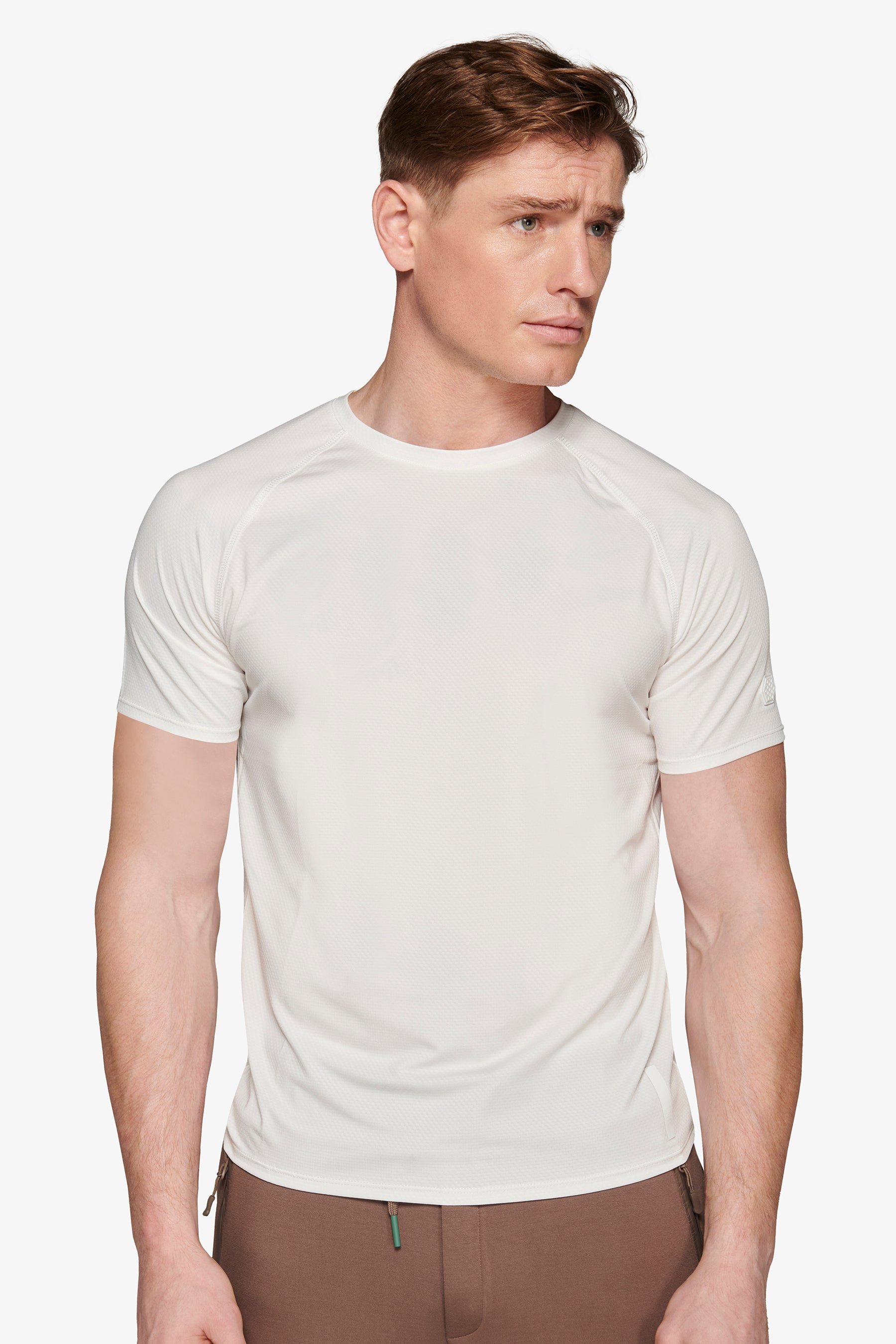 T-shirt micro scacchi DNJ panna-Dan John