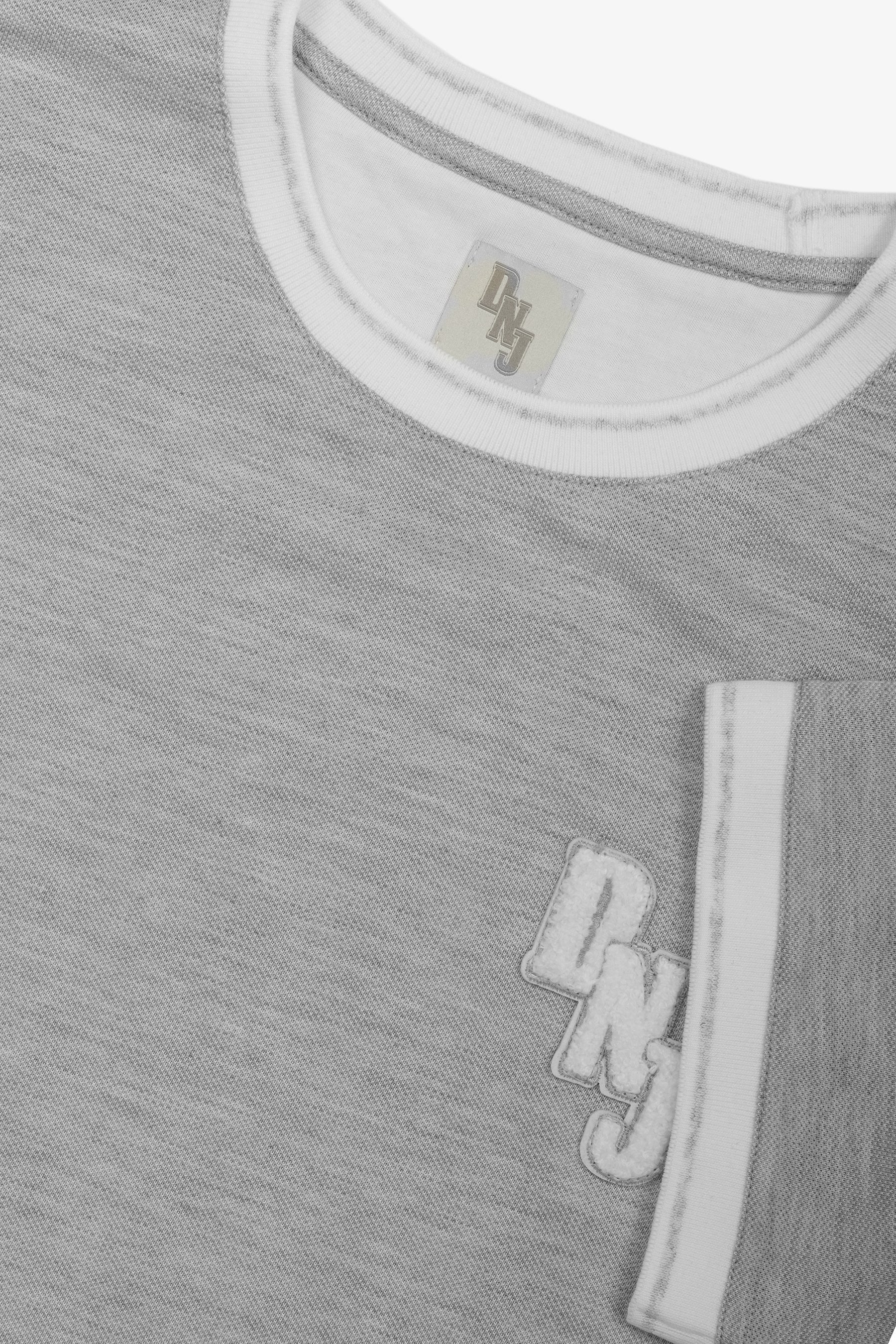 T-shirt piquet DNJ grigio melange-Dan John
