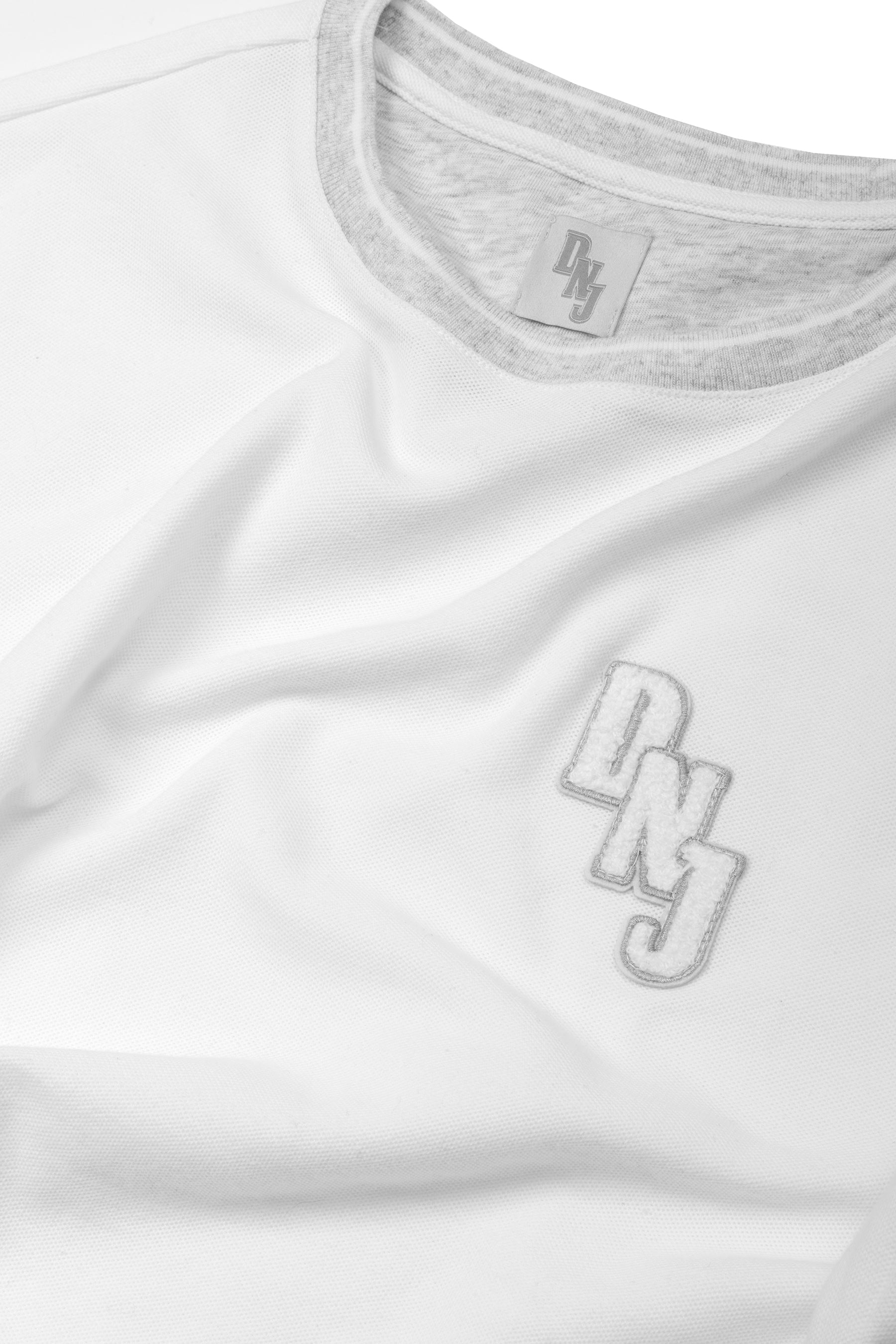 T-shirt piquet DNJ off white-Dan John