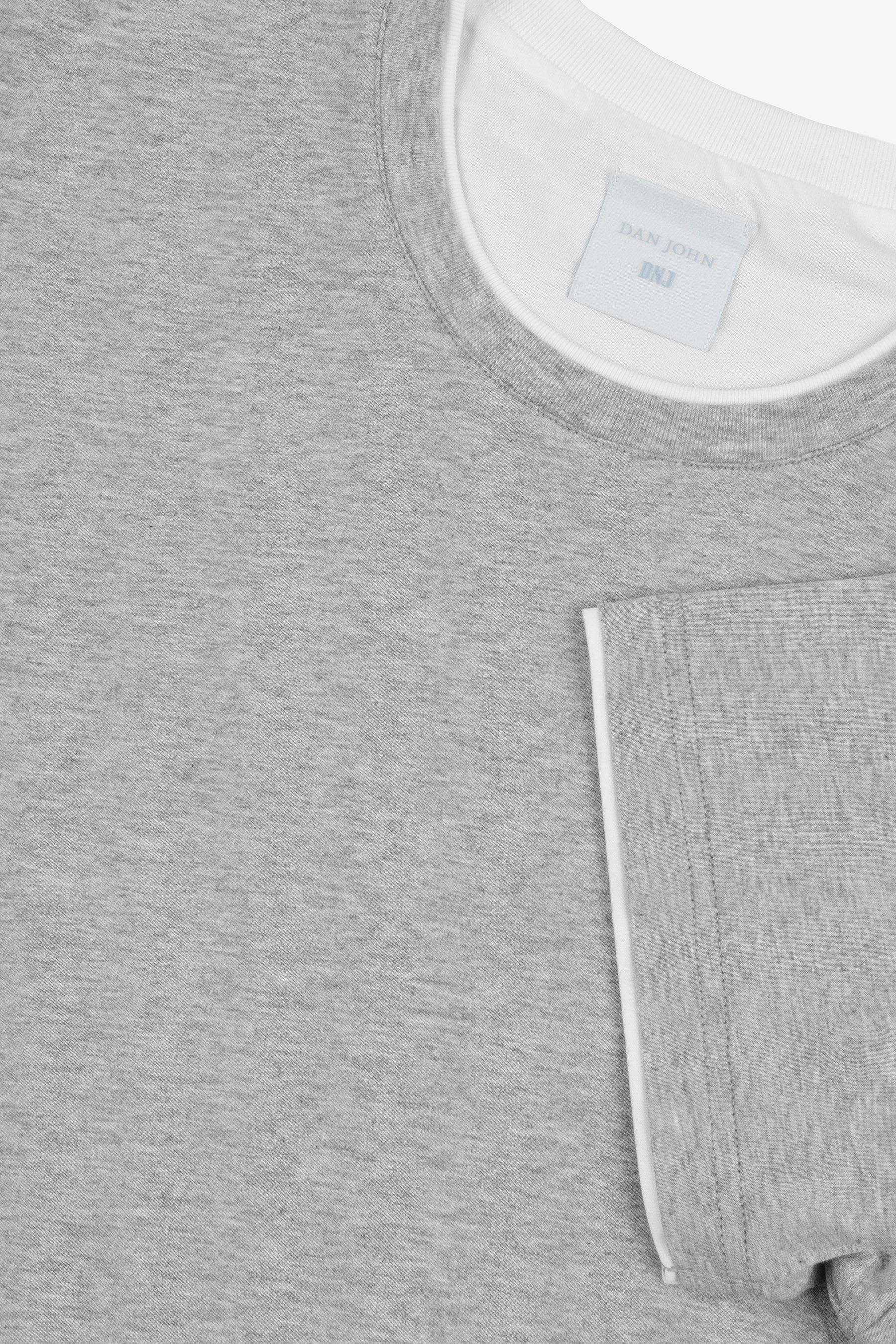 T-shirt profili a contrasto DNJ grigio-melange-Dan John