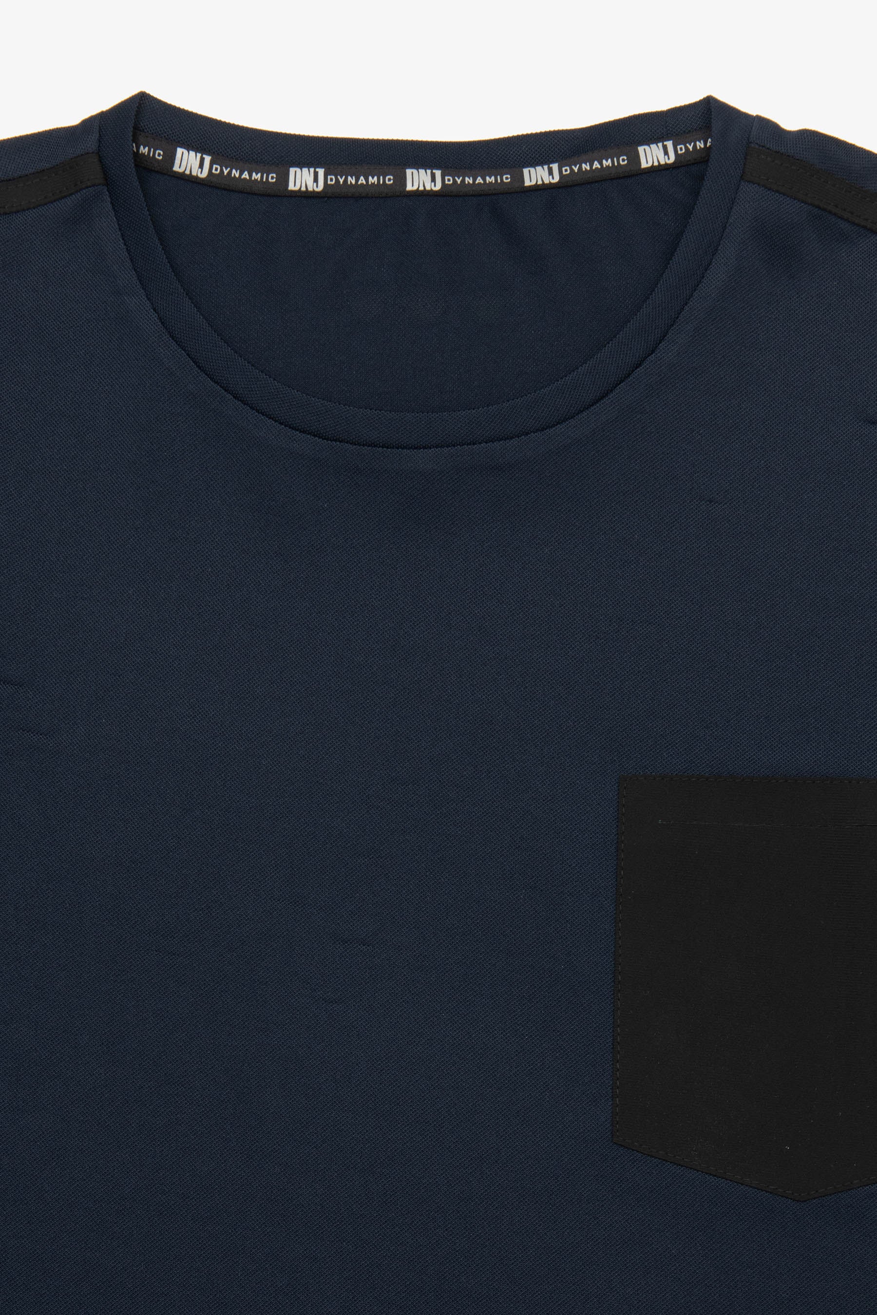 T-shirt tecnica con taschino DNJ blu-Dan John