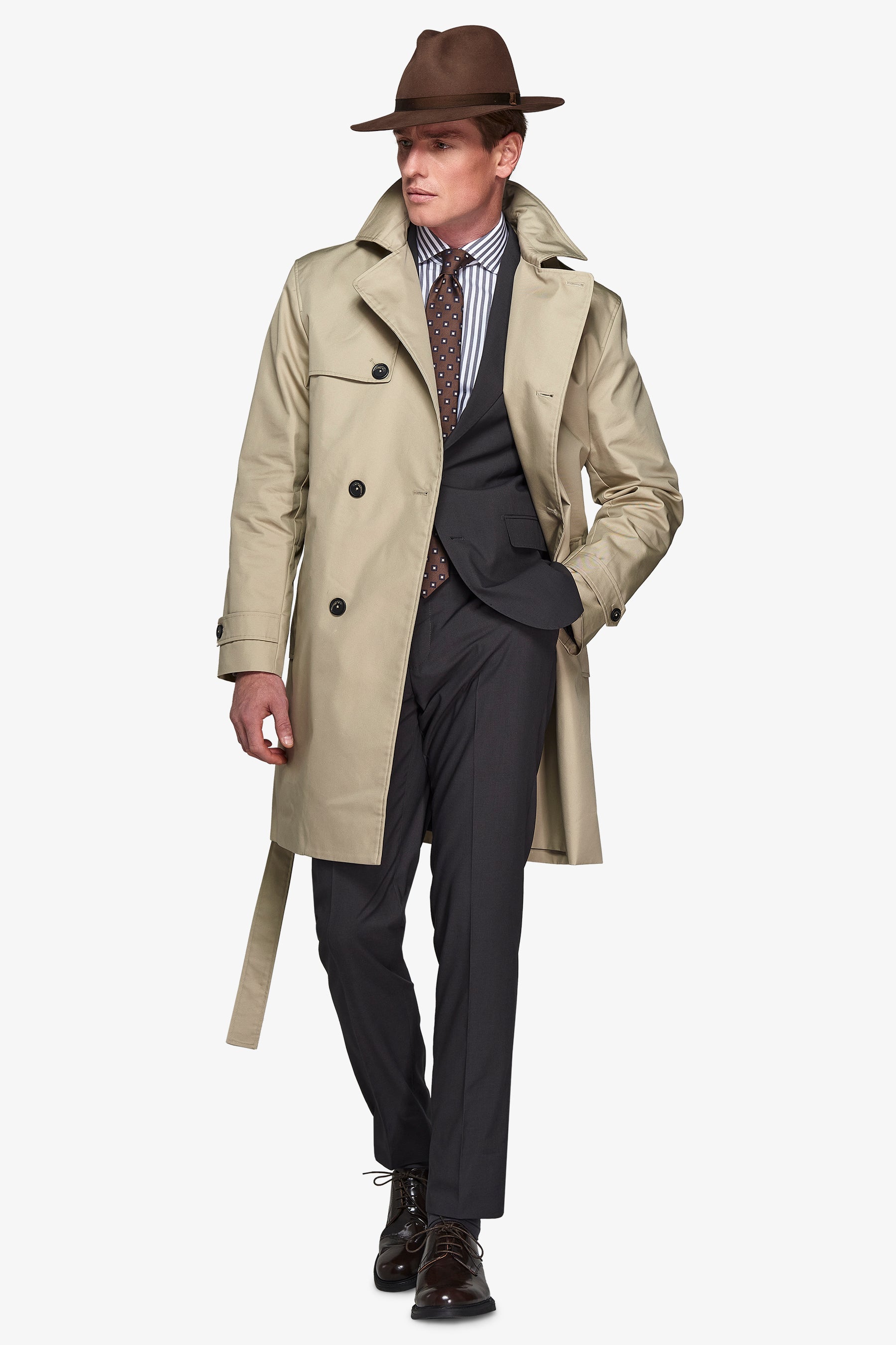 Trench "Mayfair" doppiopetto beige-Dan John