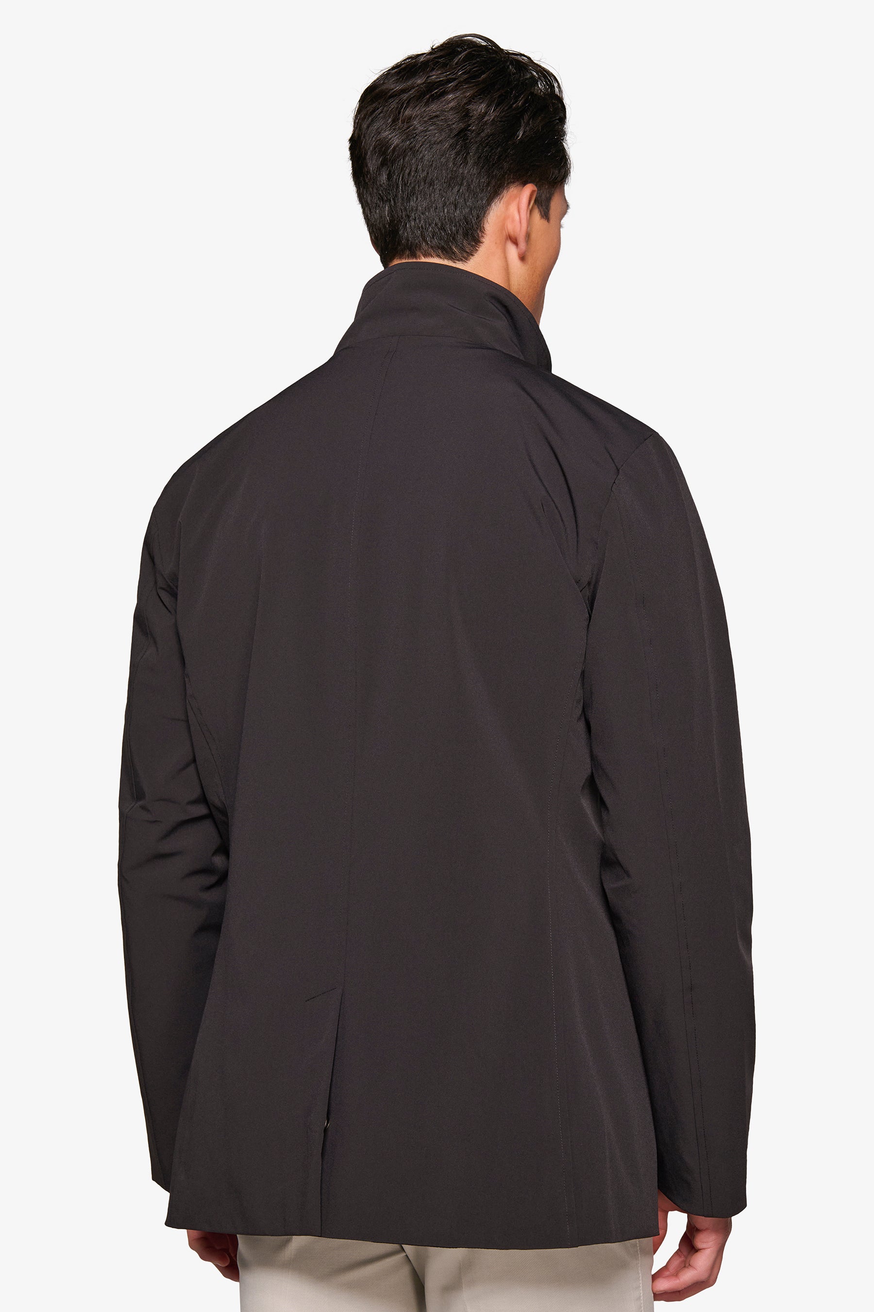 Trench con pettorina nero-Dan John
