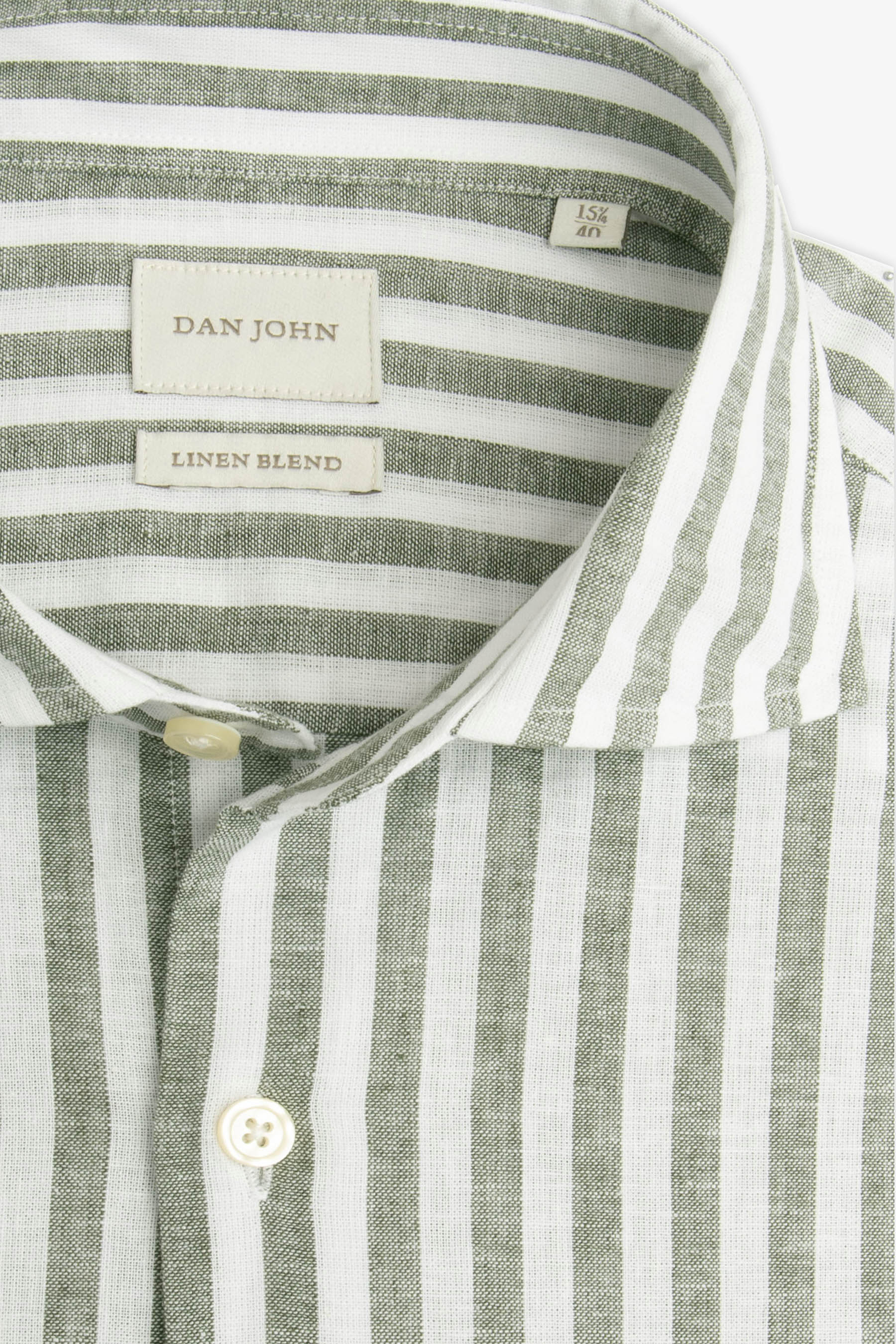 Camisa verde de rayas uniformes slim