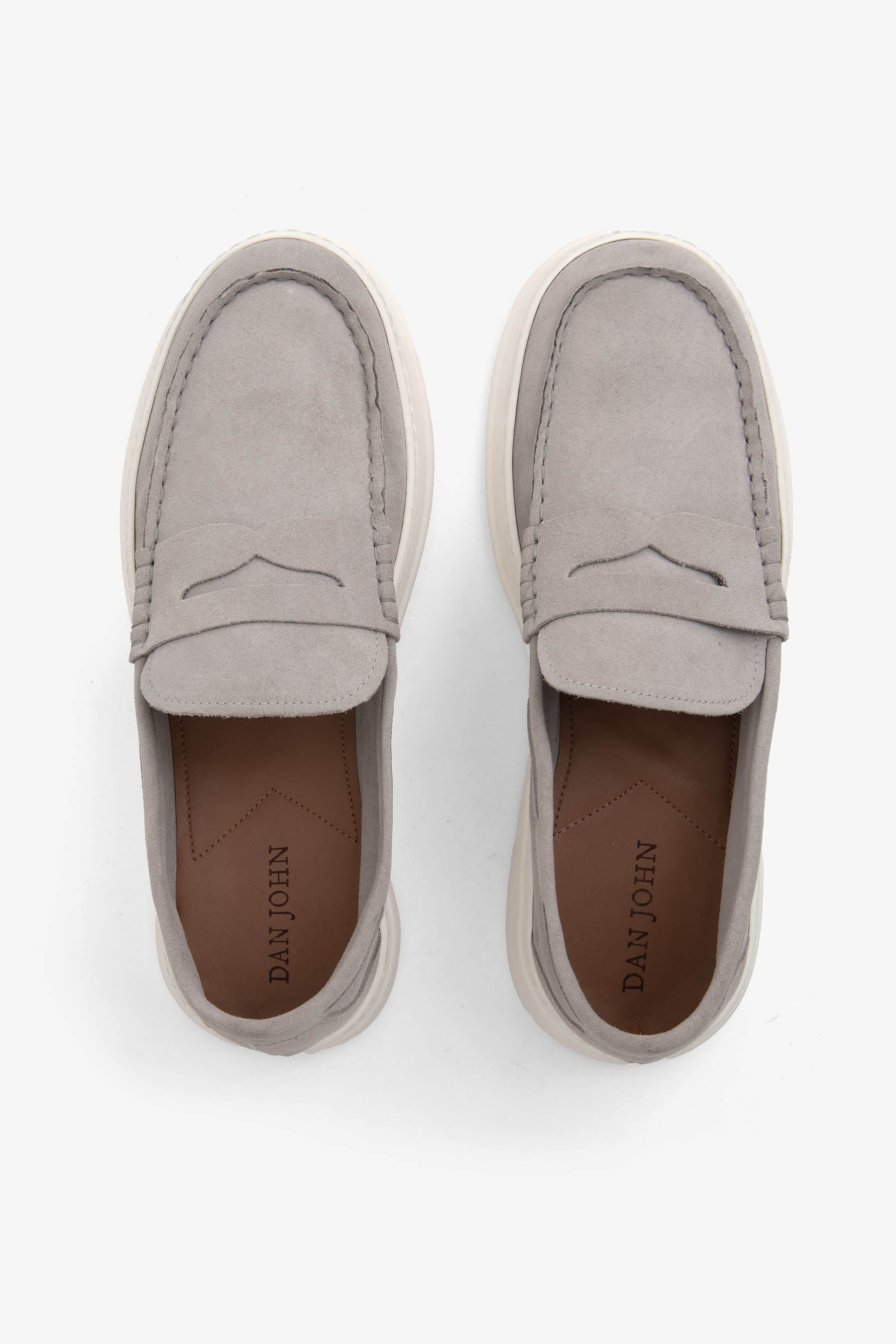 Mocassino scamosciato grigio chiaro-Dan John