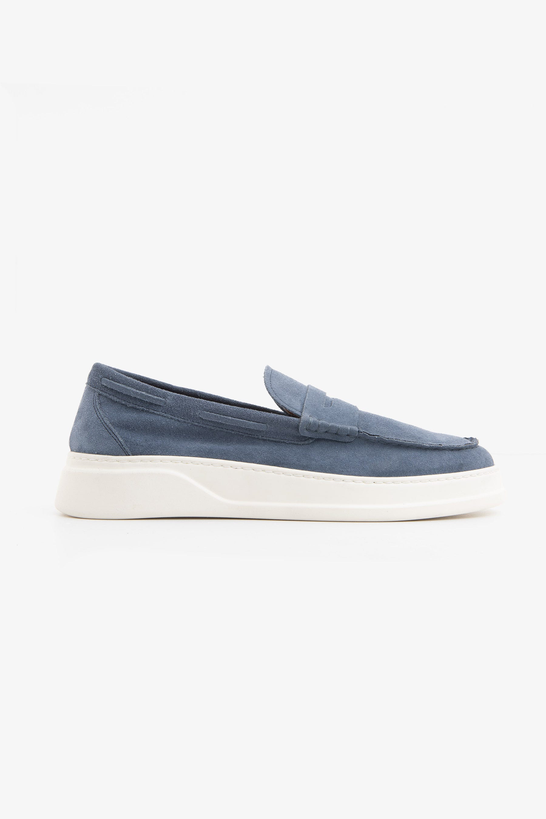 Denim suede loafers