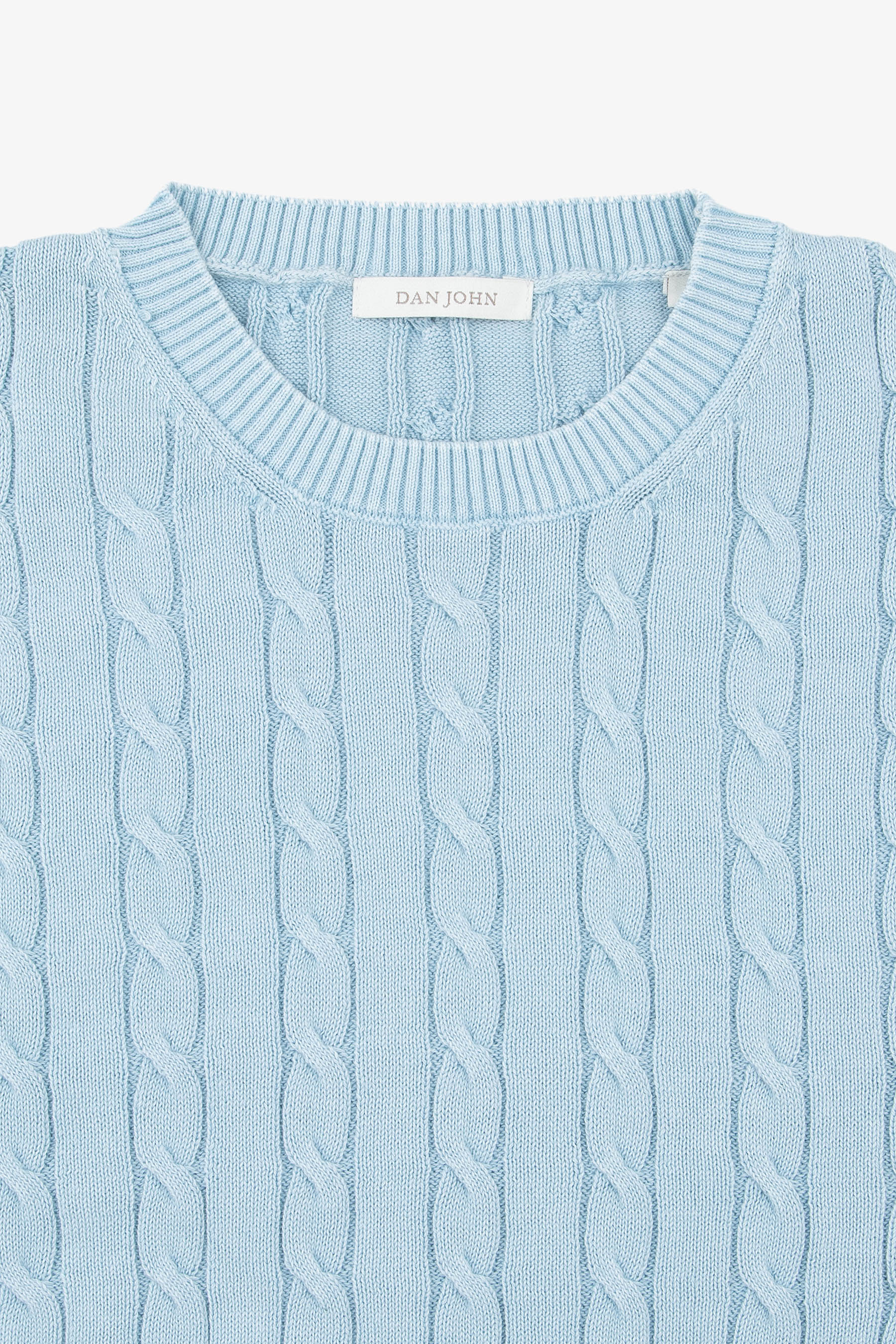 HELLBLAUER GEFLOCHTENER RUNDHALS