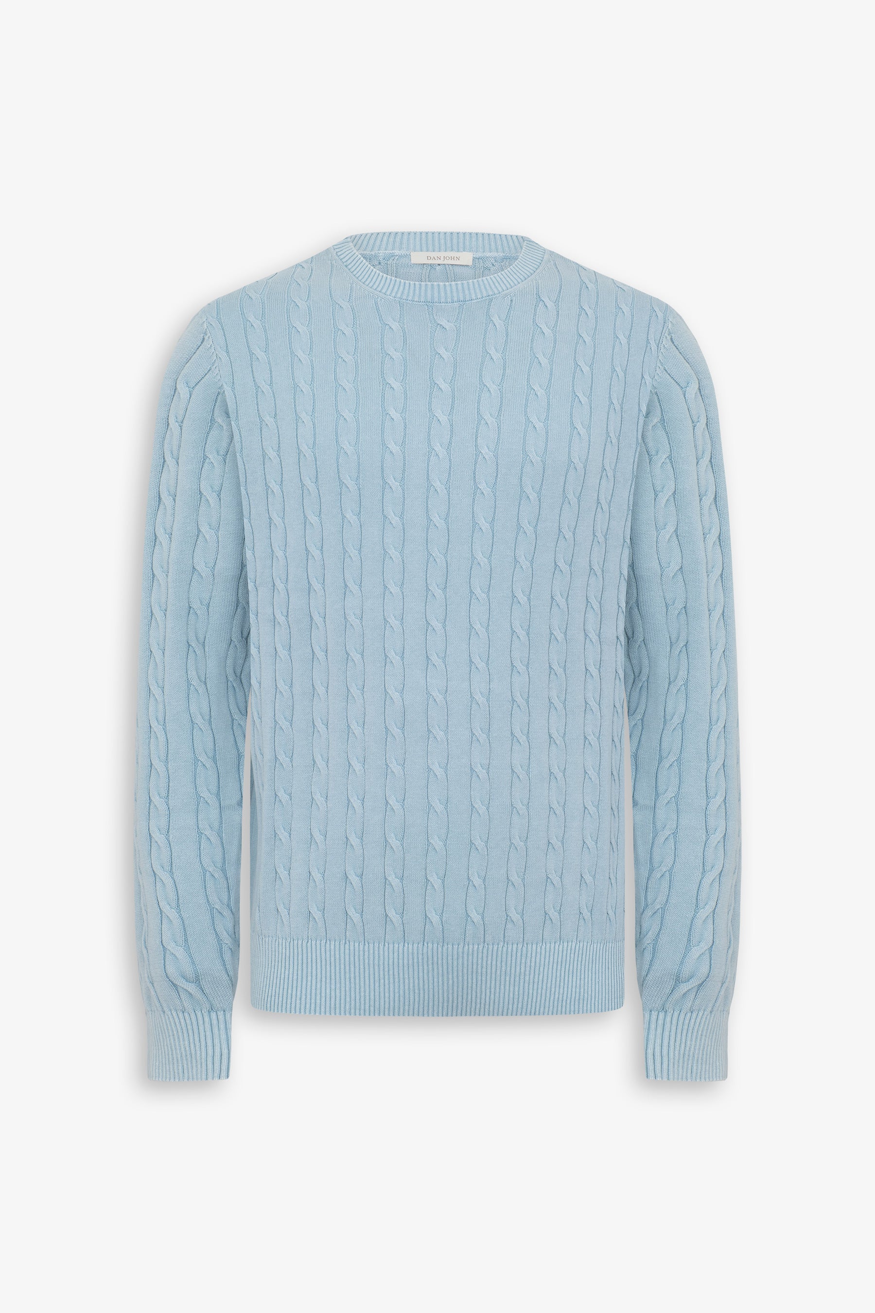 HELLBLAUER GEFLOCHTENER RUNDHALS