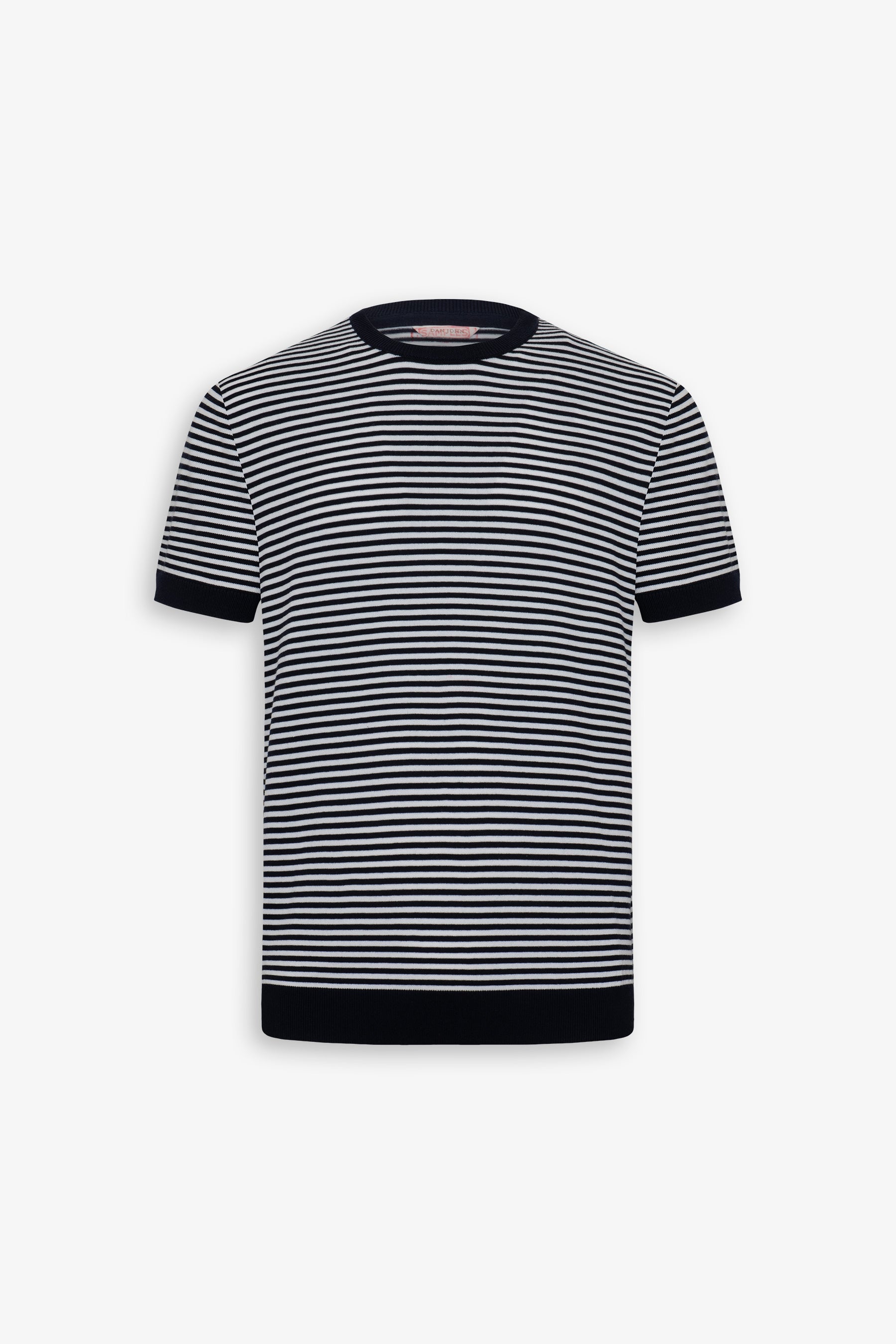 Maglia girocollo a righe blu