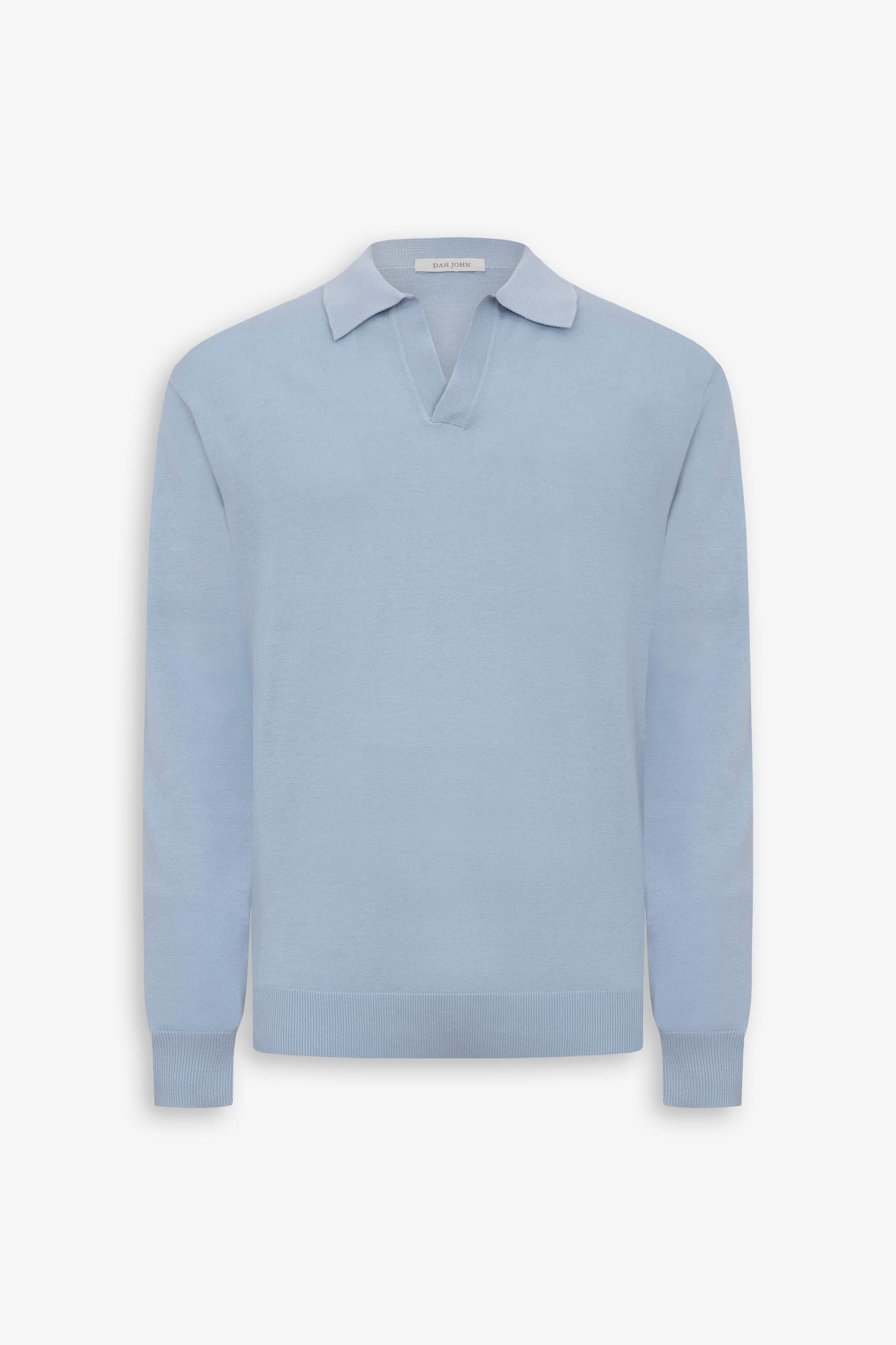 Sky open collar knit polo