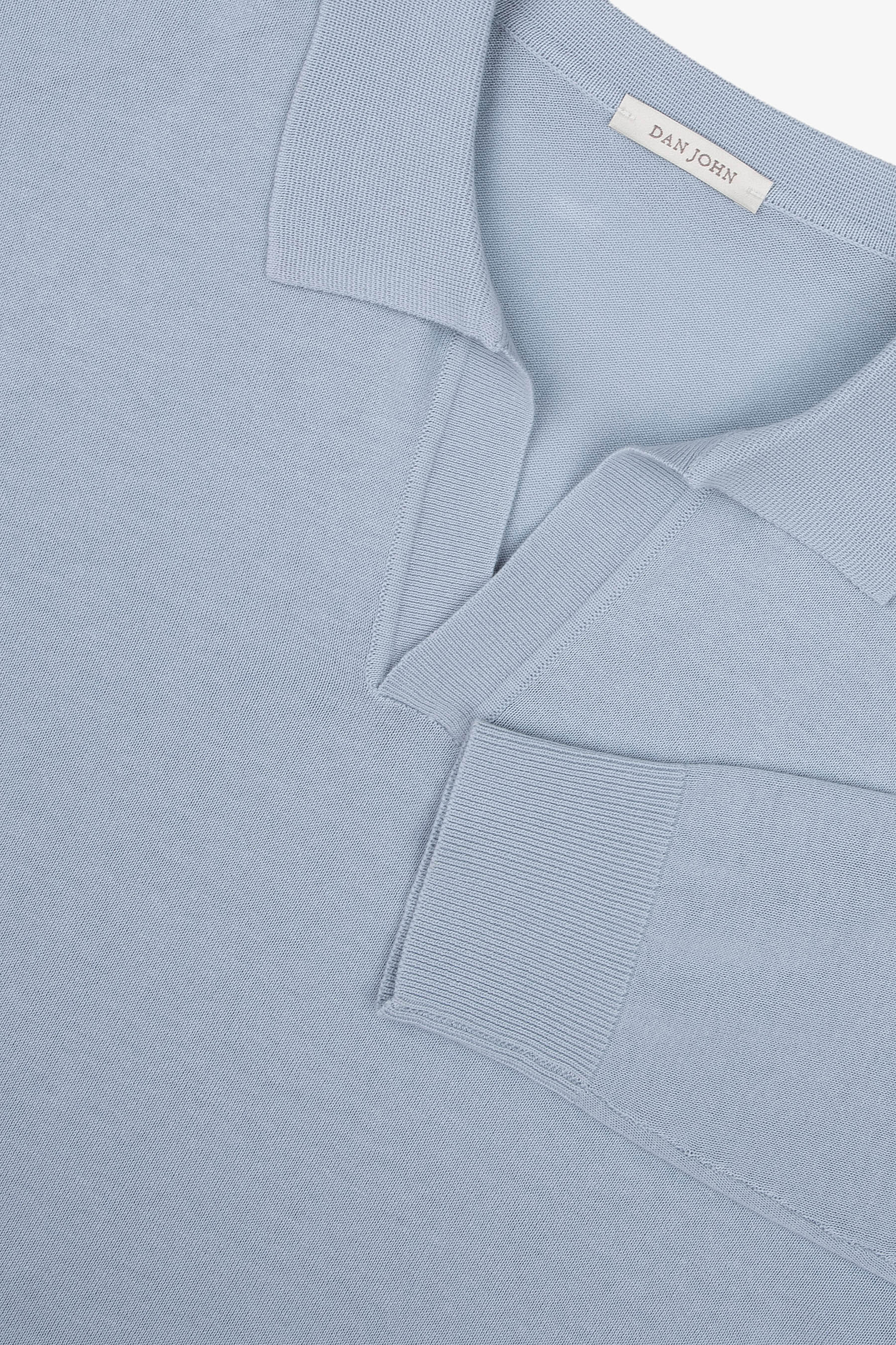 Sky open collar knit polo