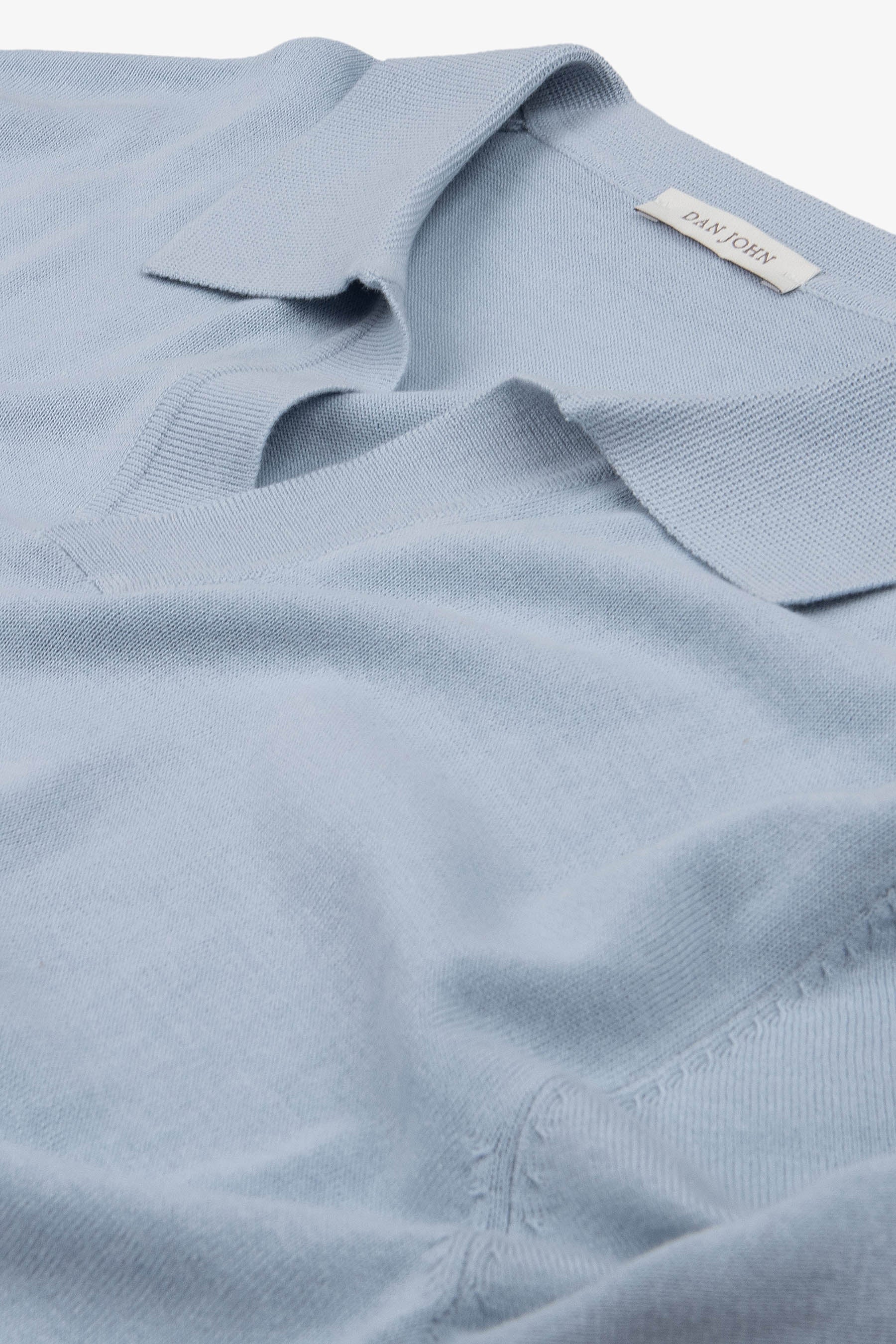 Sky open collar knit polo