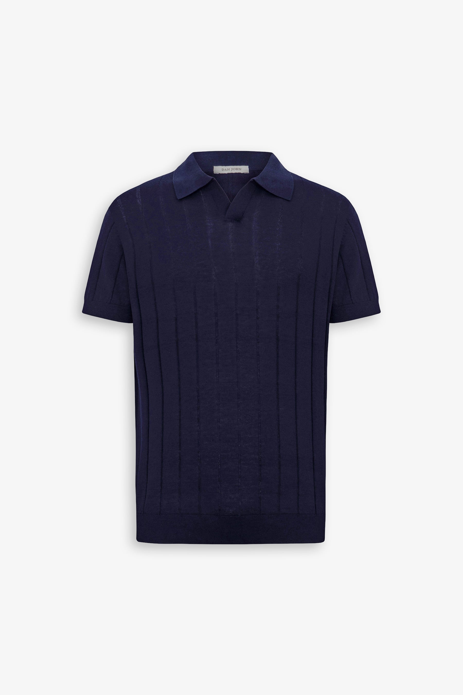 Polo in maglia costa piatta navy