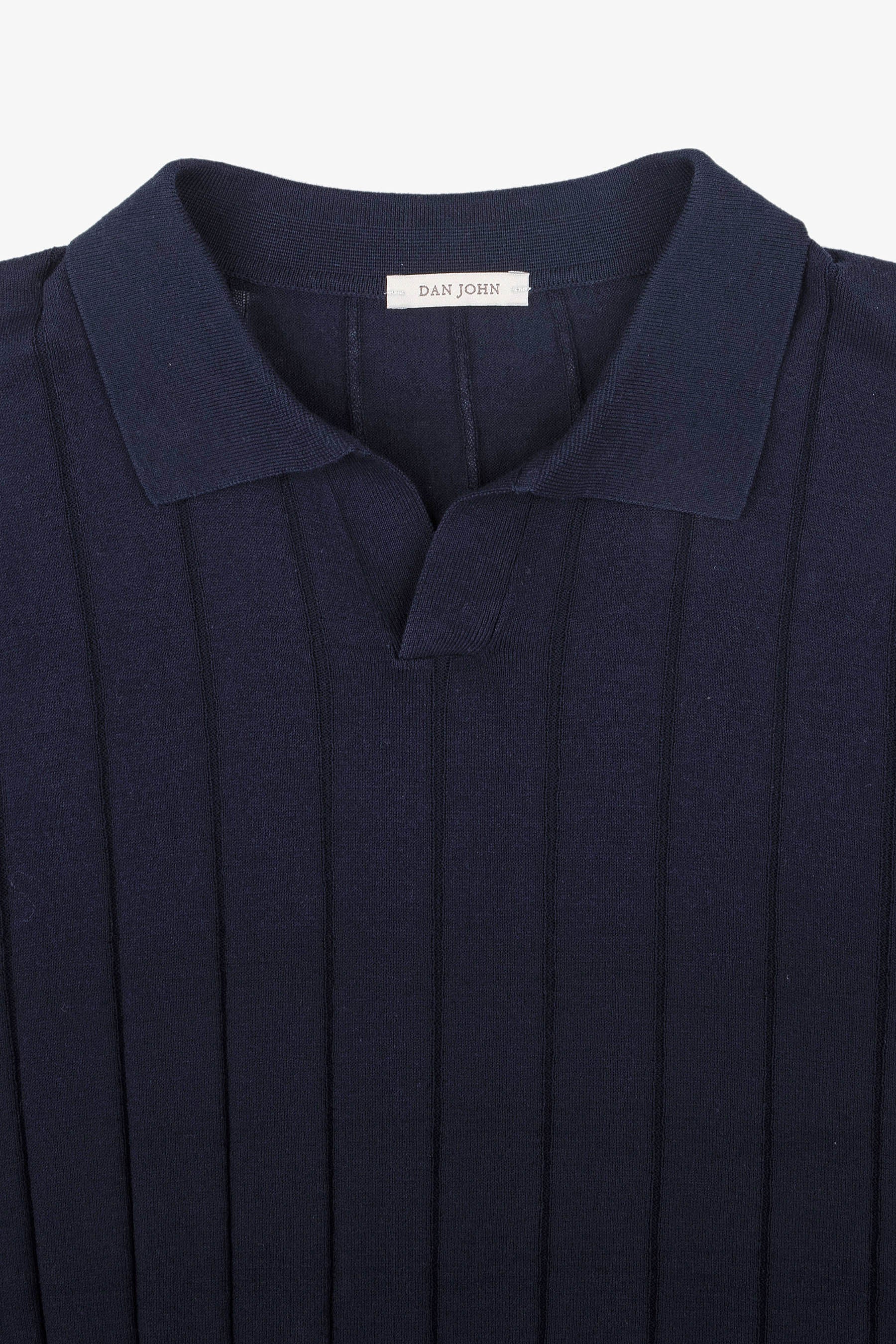 Polo in maglia costa piatta navy