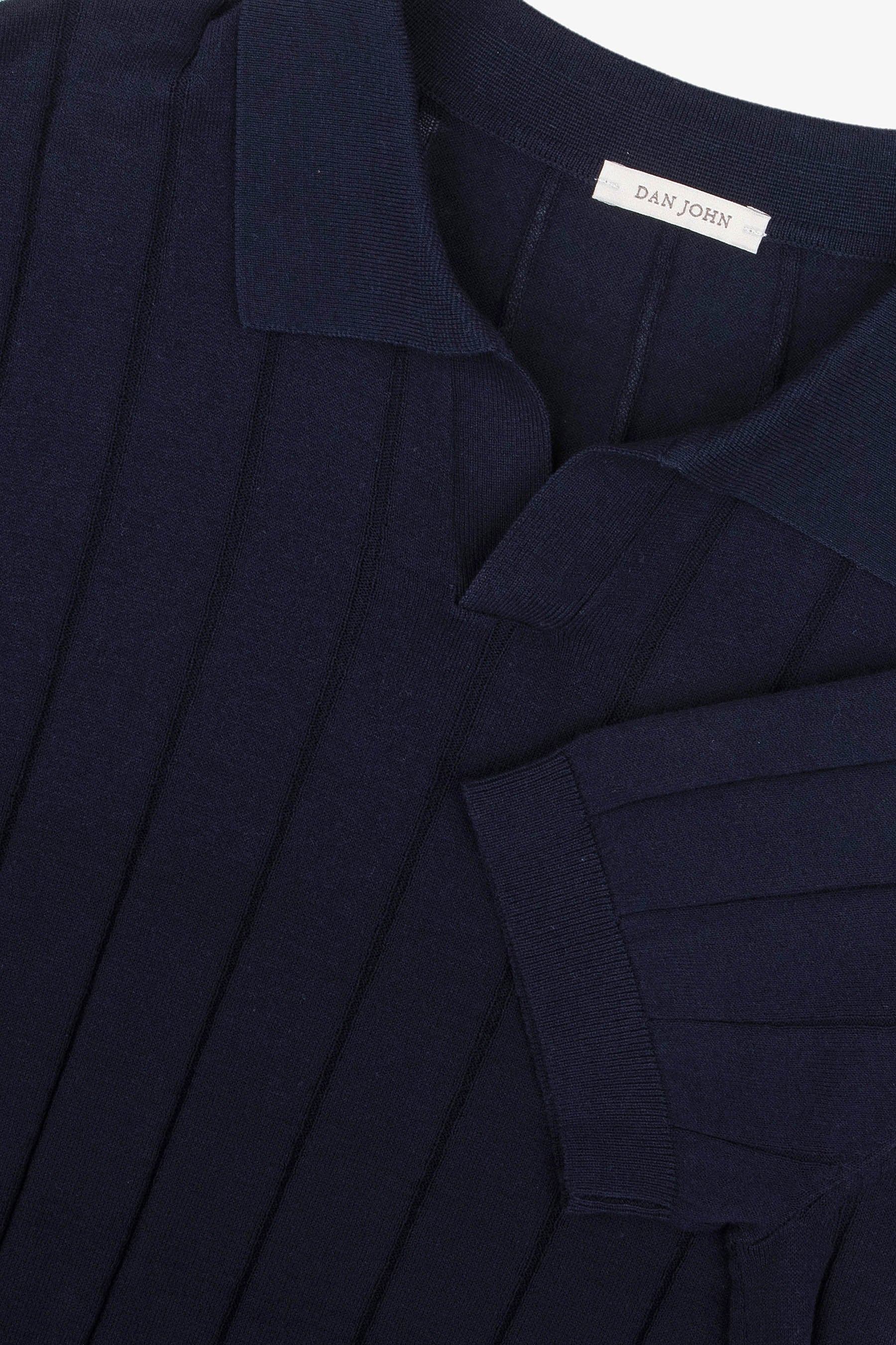 Polo in maglia costa piatta navy