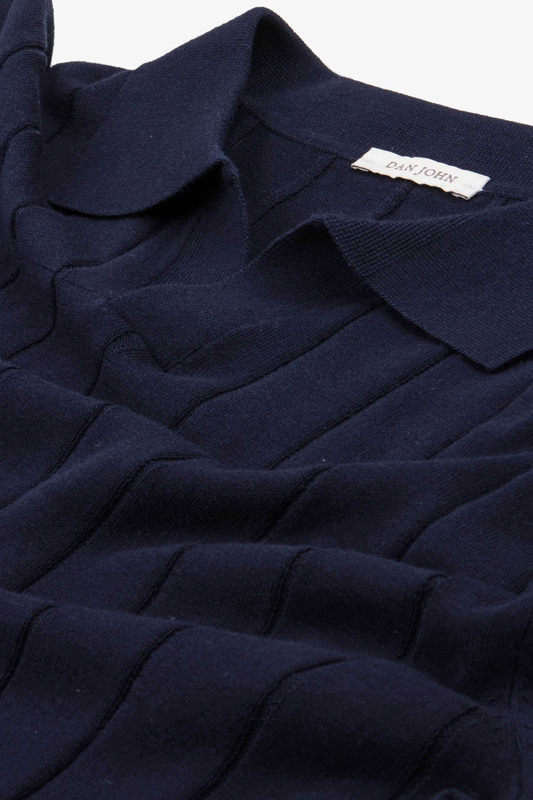 Polo in maglia costa piatta navy