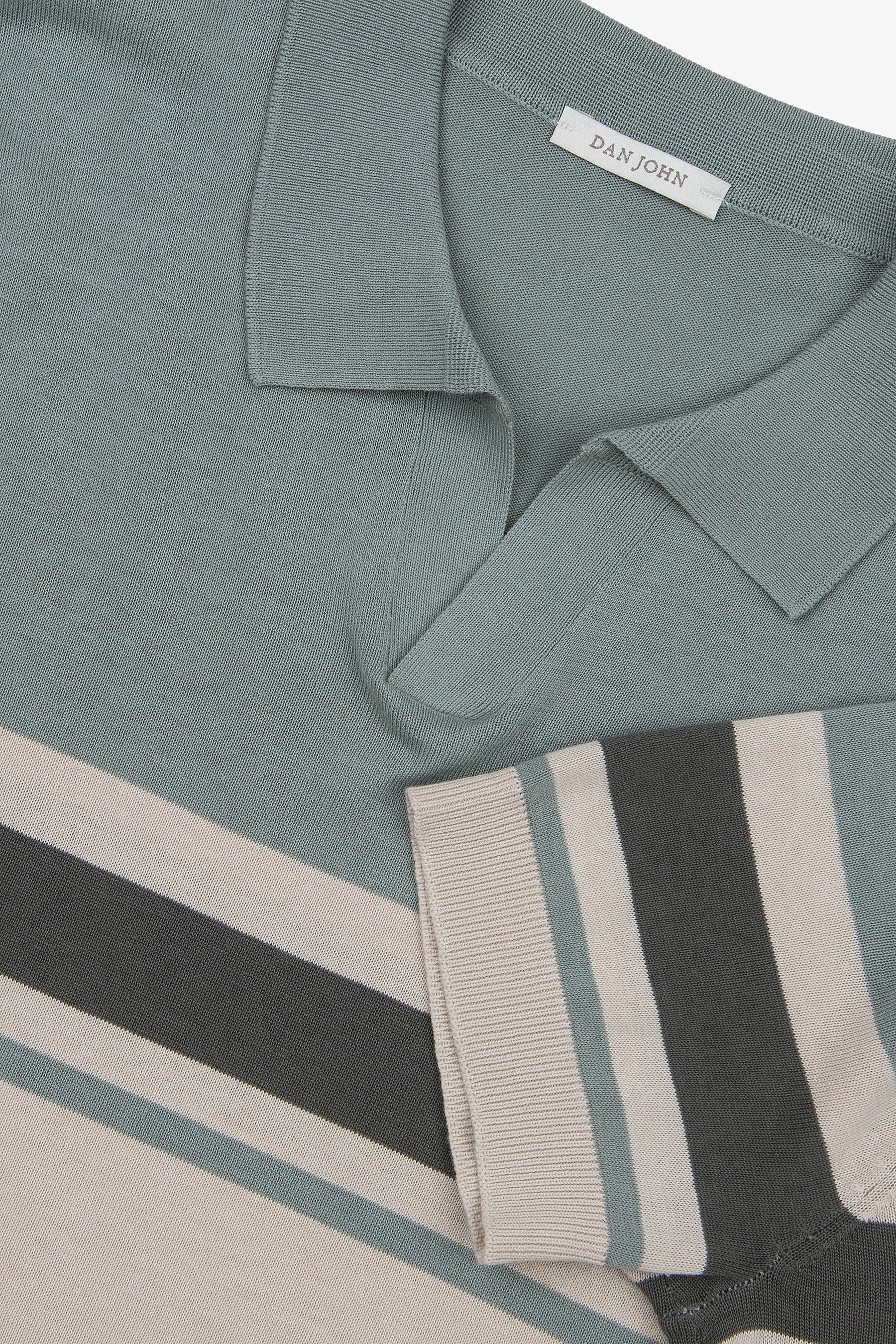 Polo righe bicolore verde