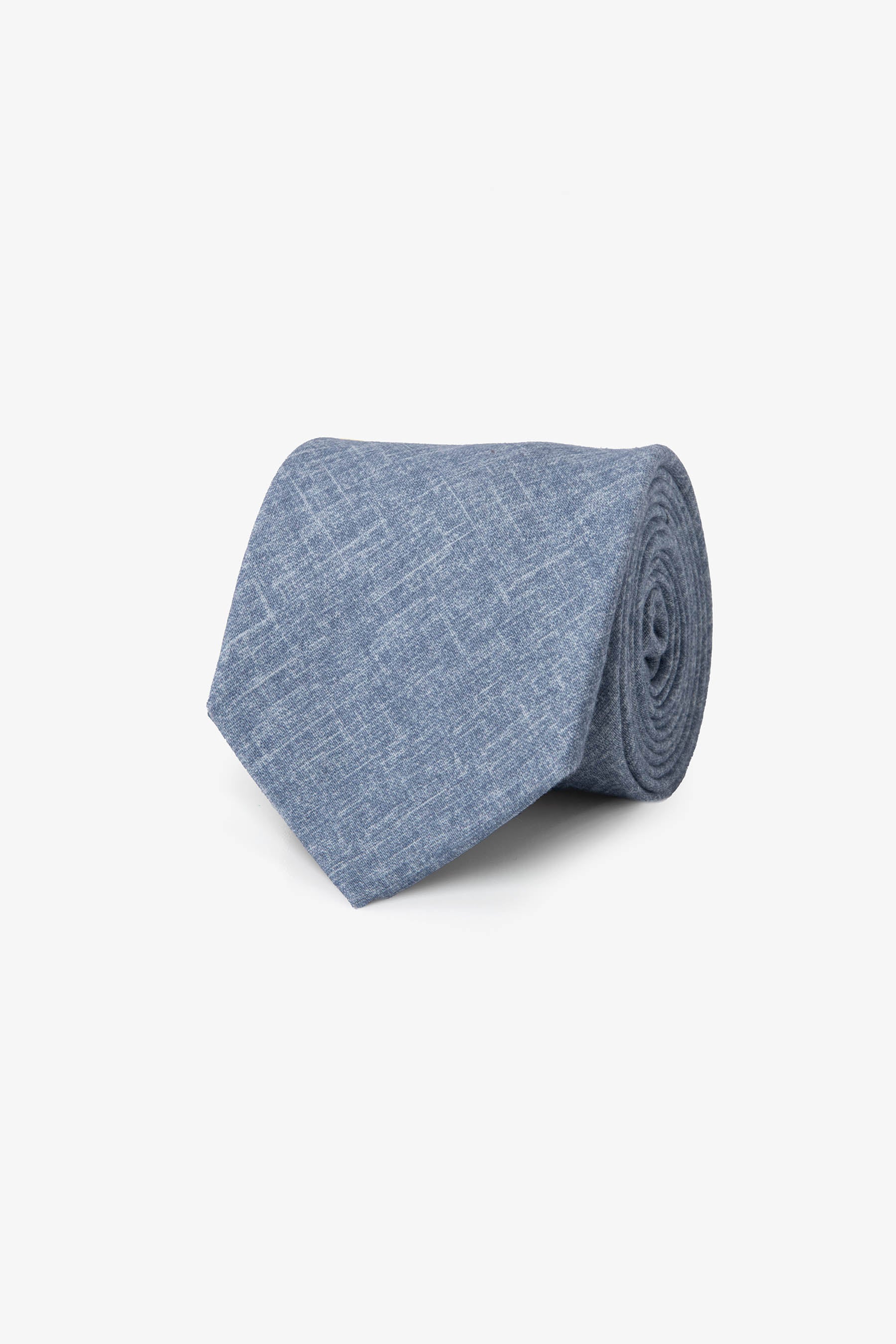 Cravatta misto lino celeste