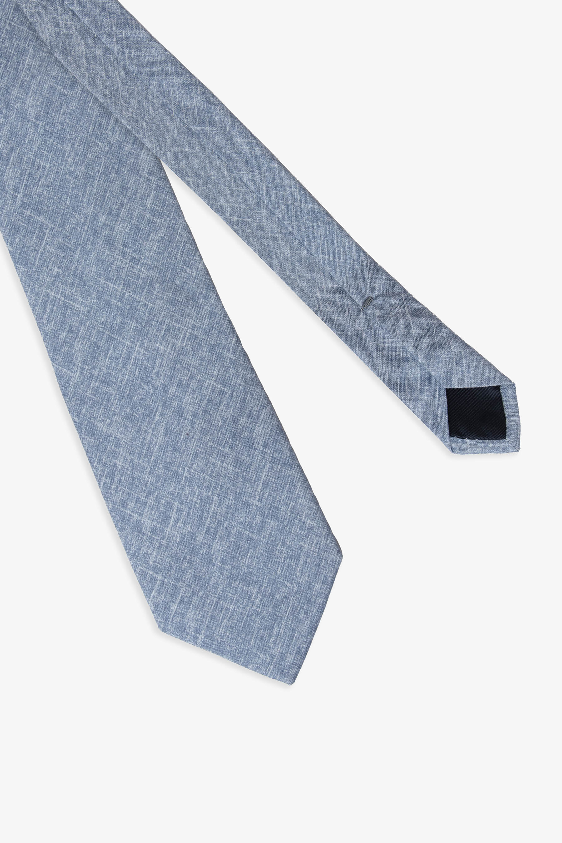 Cravatta misto lino celeste