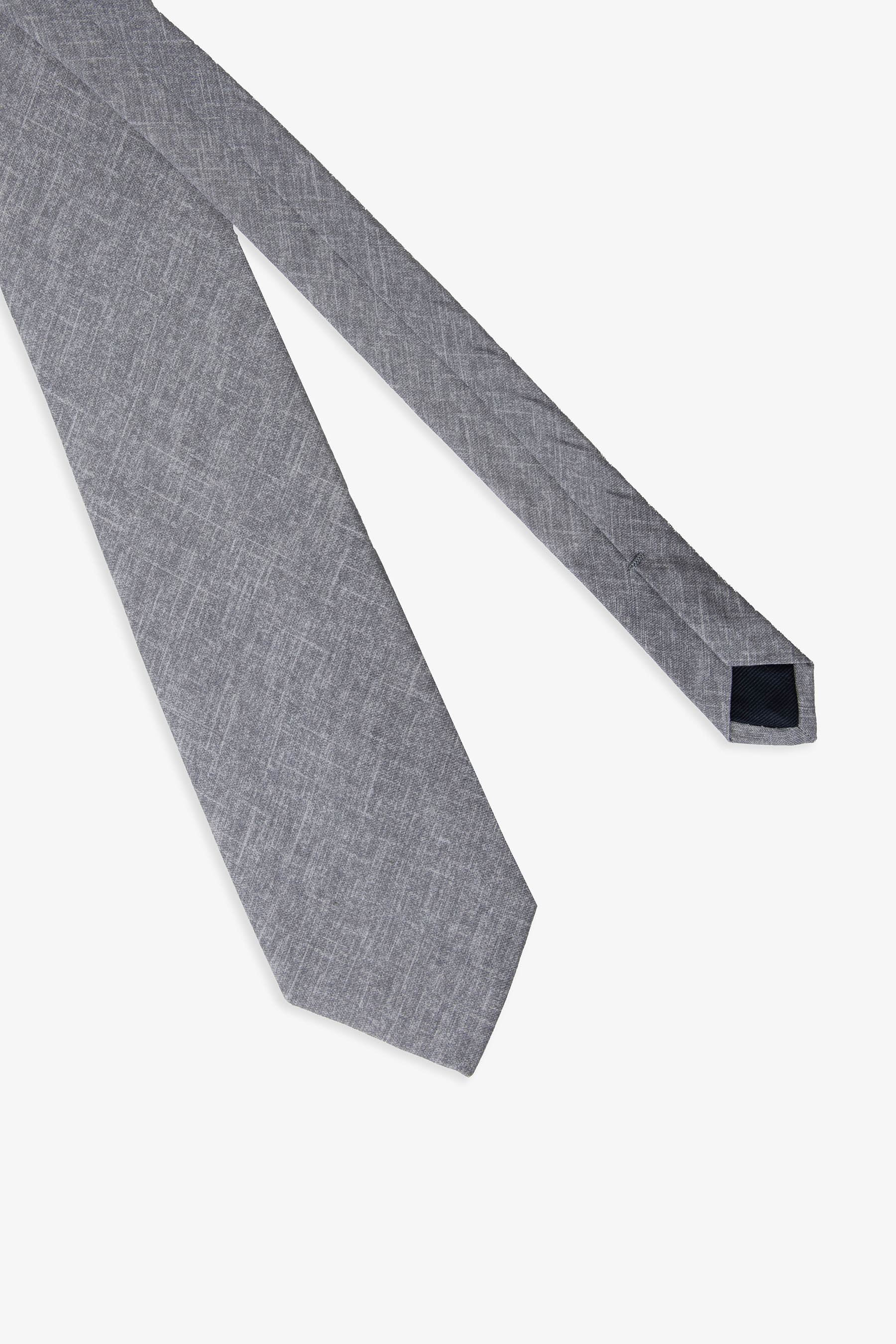 Corbata de mezcla de lino gris