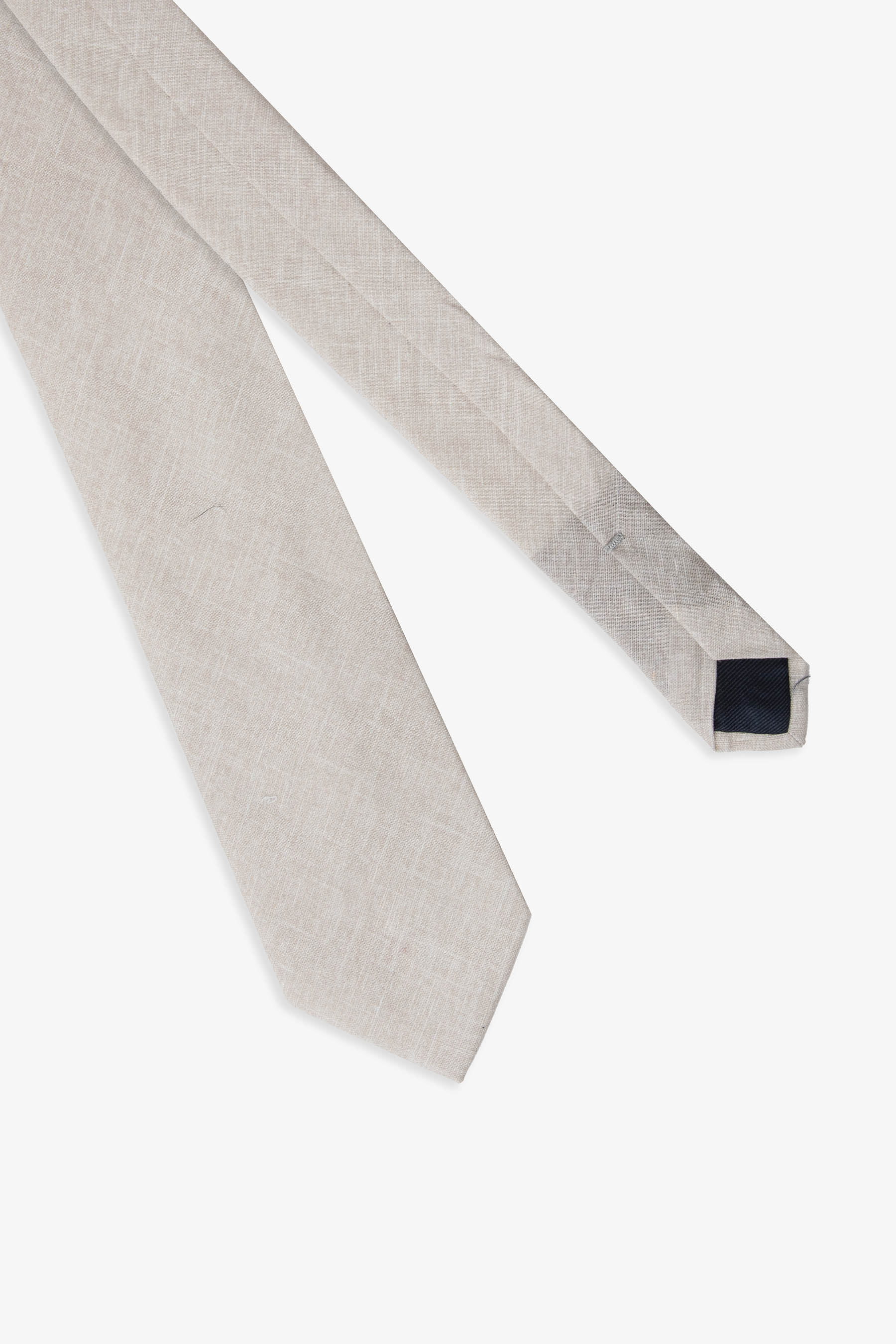 Corbata de mezcla de lino arena