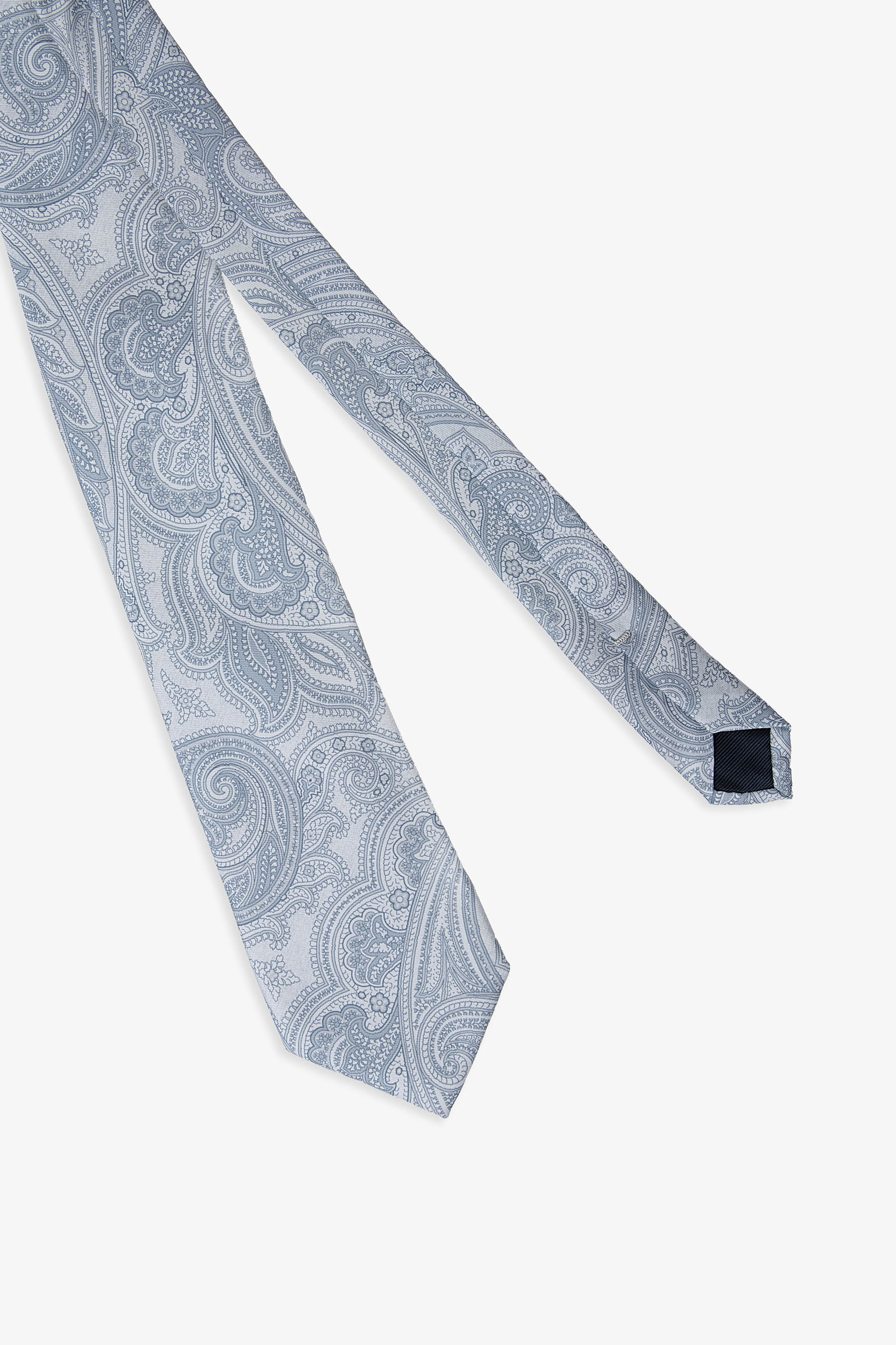 Corbata con macrofantasía de cachemira azul celeste