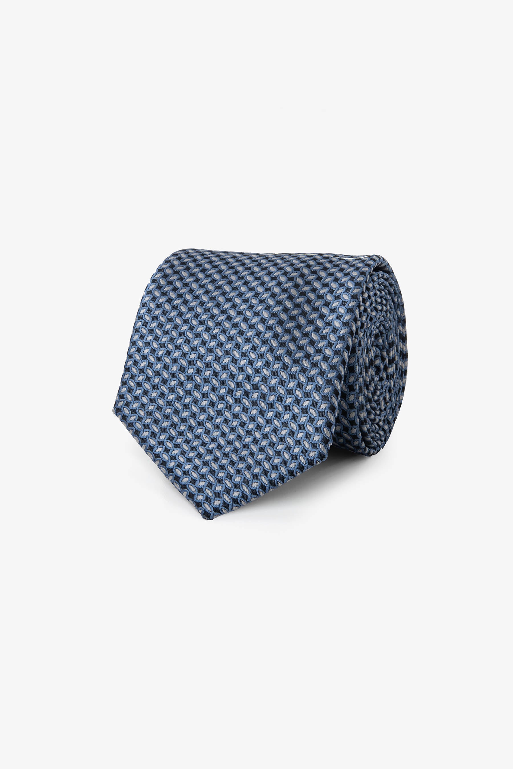 Cravatta jacquard disegno cashmere azzurro