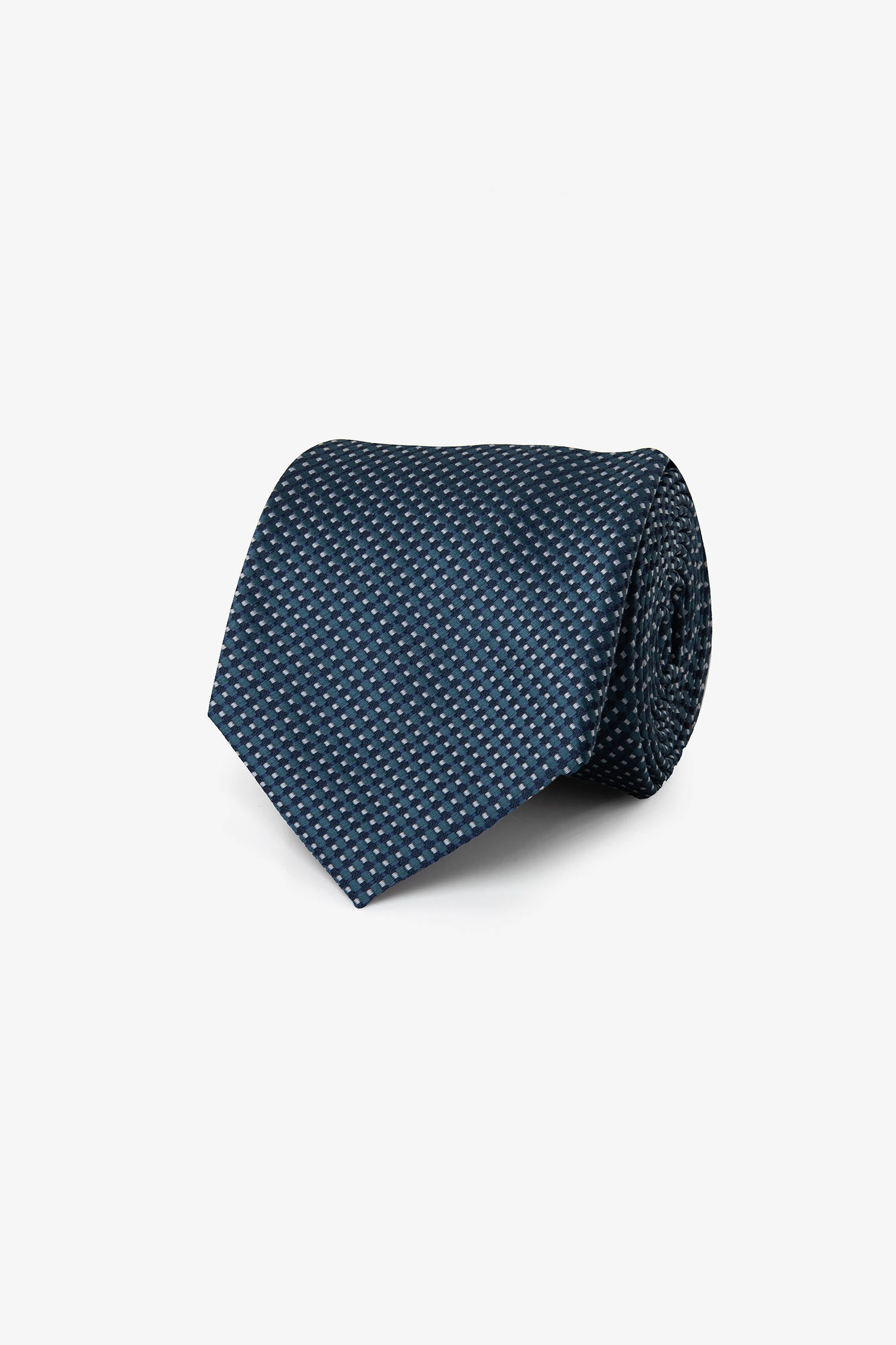 Cravatta jacquard disegno cashmere navy-Dan John