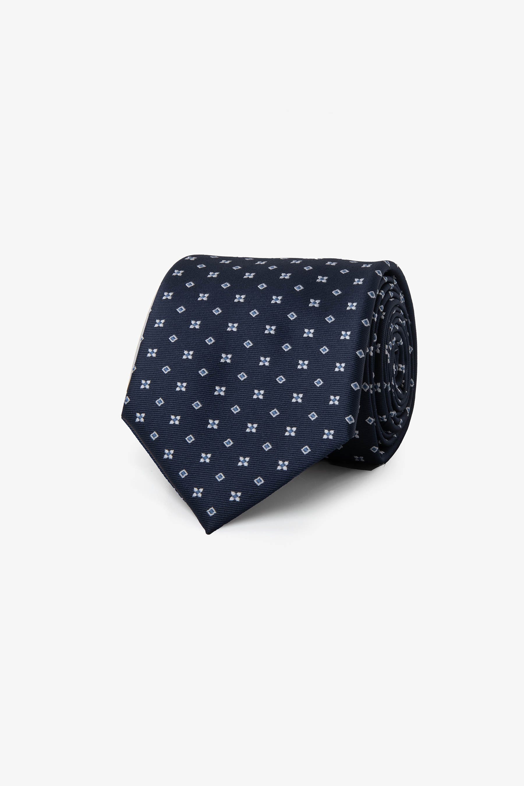 Cravatta jacquard micro fantasia blu-Dan John