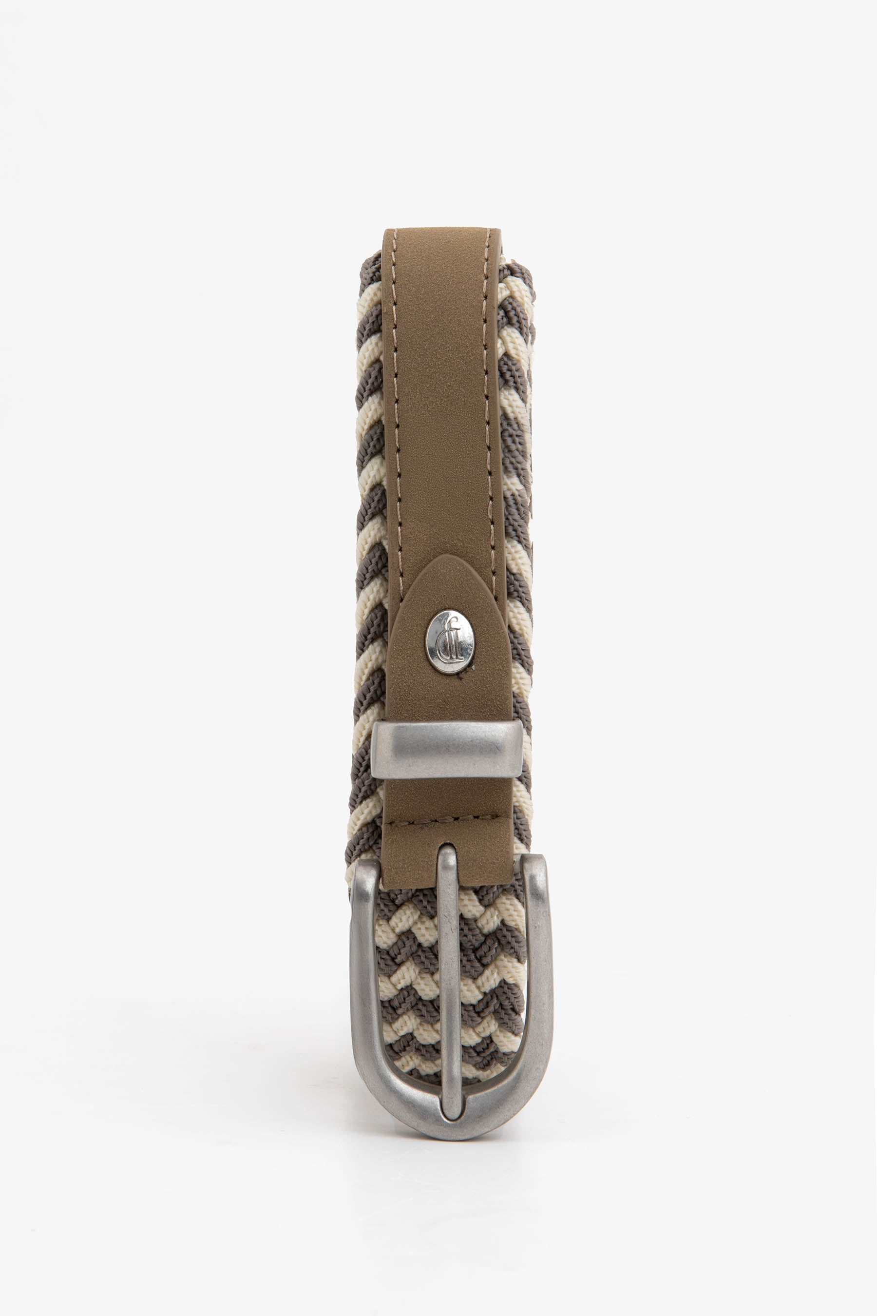 Cintura elastica intrecciata beige