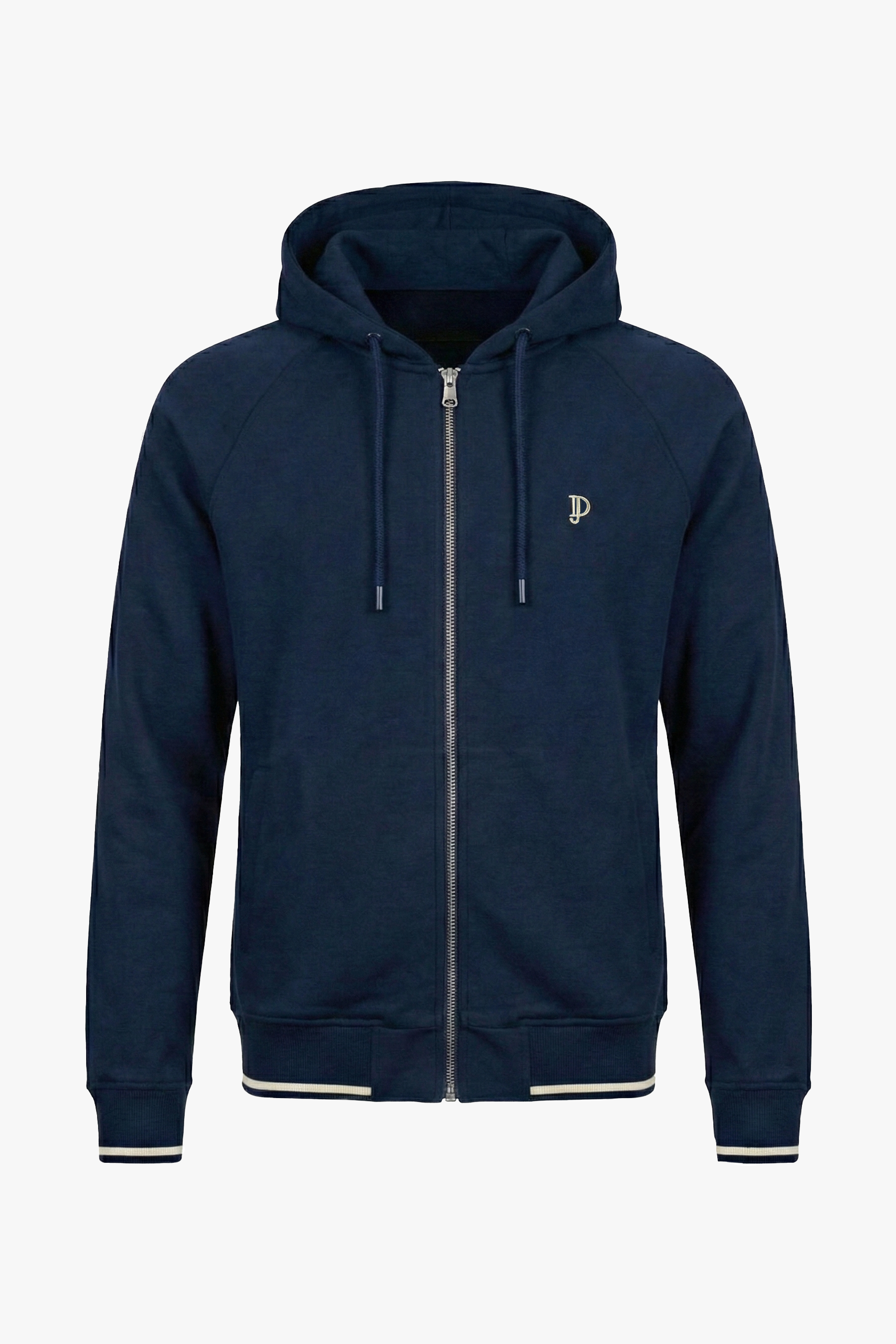 Felpa full zip con cappuccio blu-Dan John